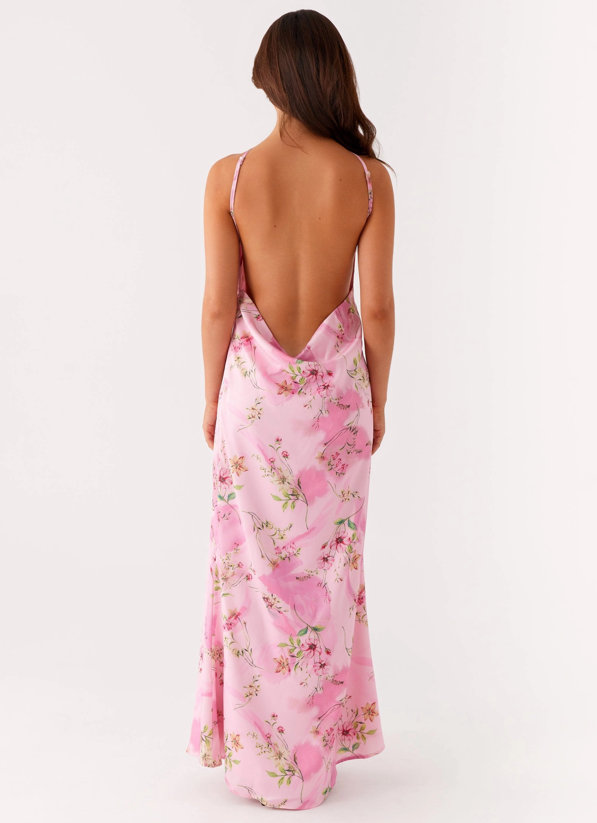 Pascal Maxi Dress - Pink Floral Print Trendy Layering