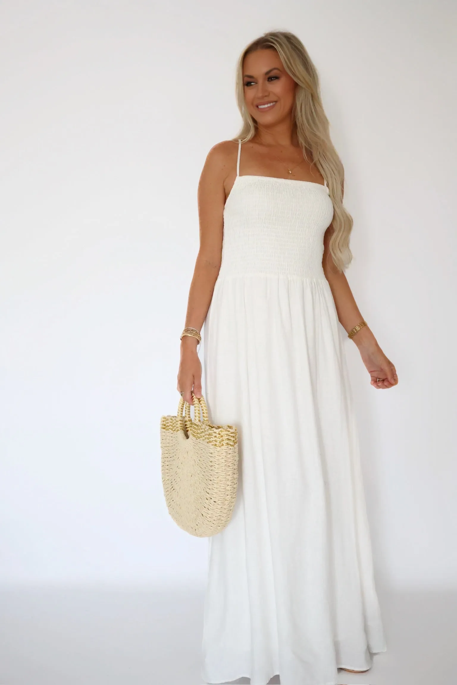 Bayside Linen Maxi High Neckline Structure