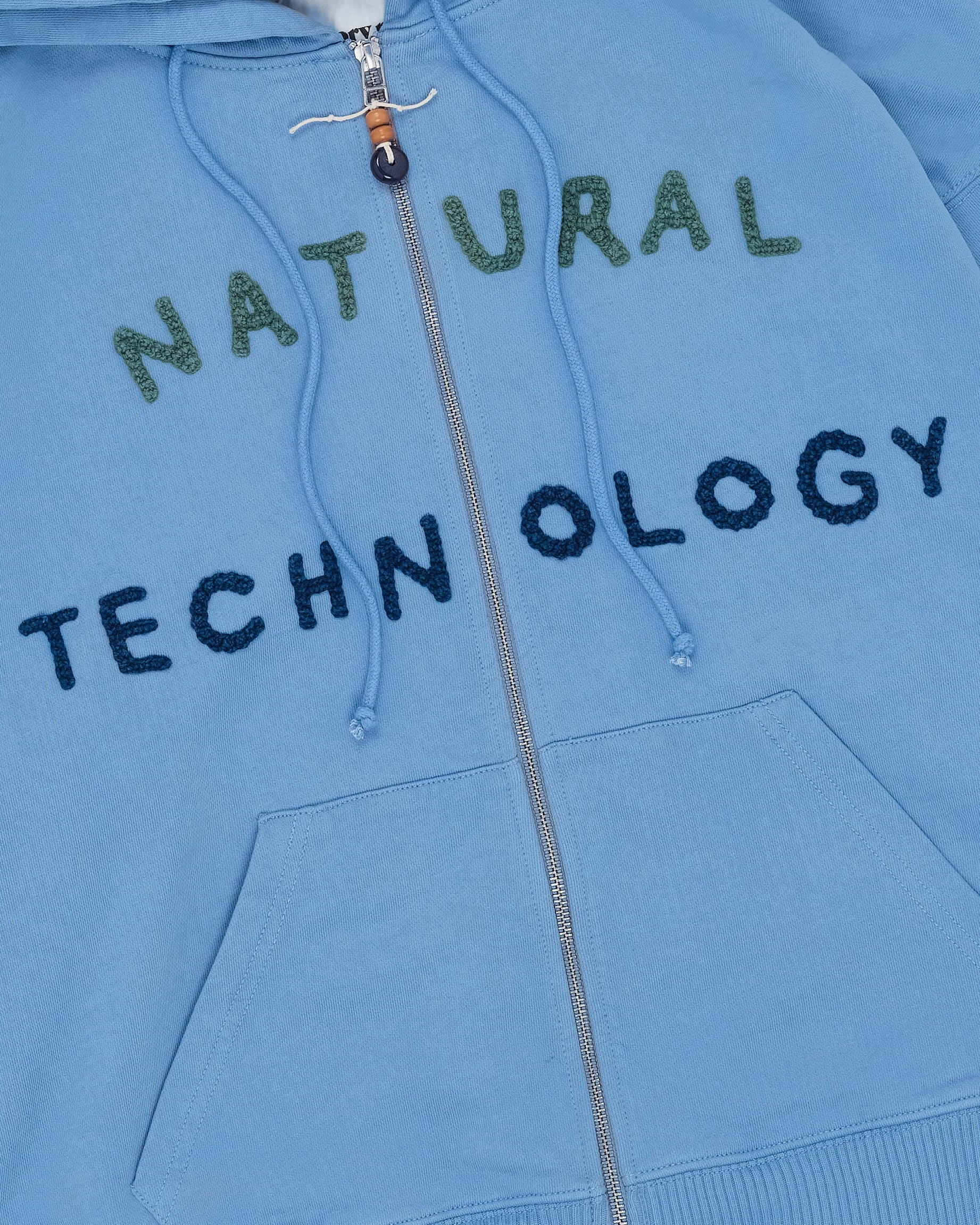 Belt Waist Romantic date dress Geo Zip Hoodie - Mid Indigo