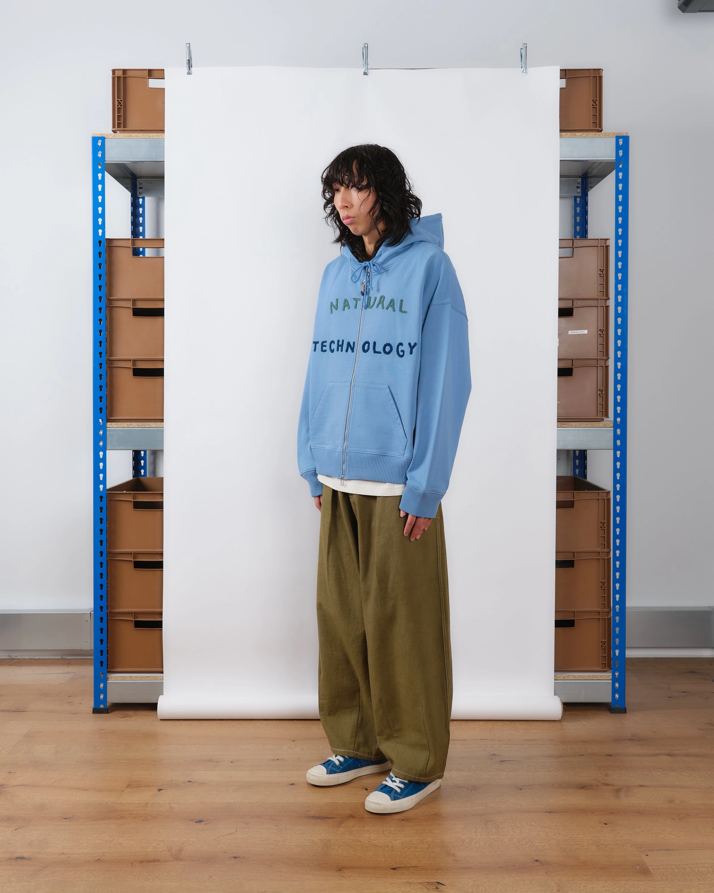 Geo Zip Hoodie - Mid Indigo Perfect Look Happy Fit