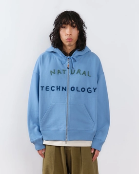 Inclusive Fit Stretch-Recovery Geo Zip Hoodie - Mid Indigo