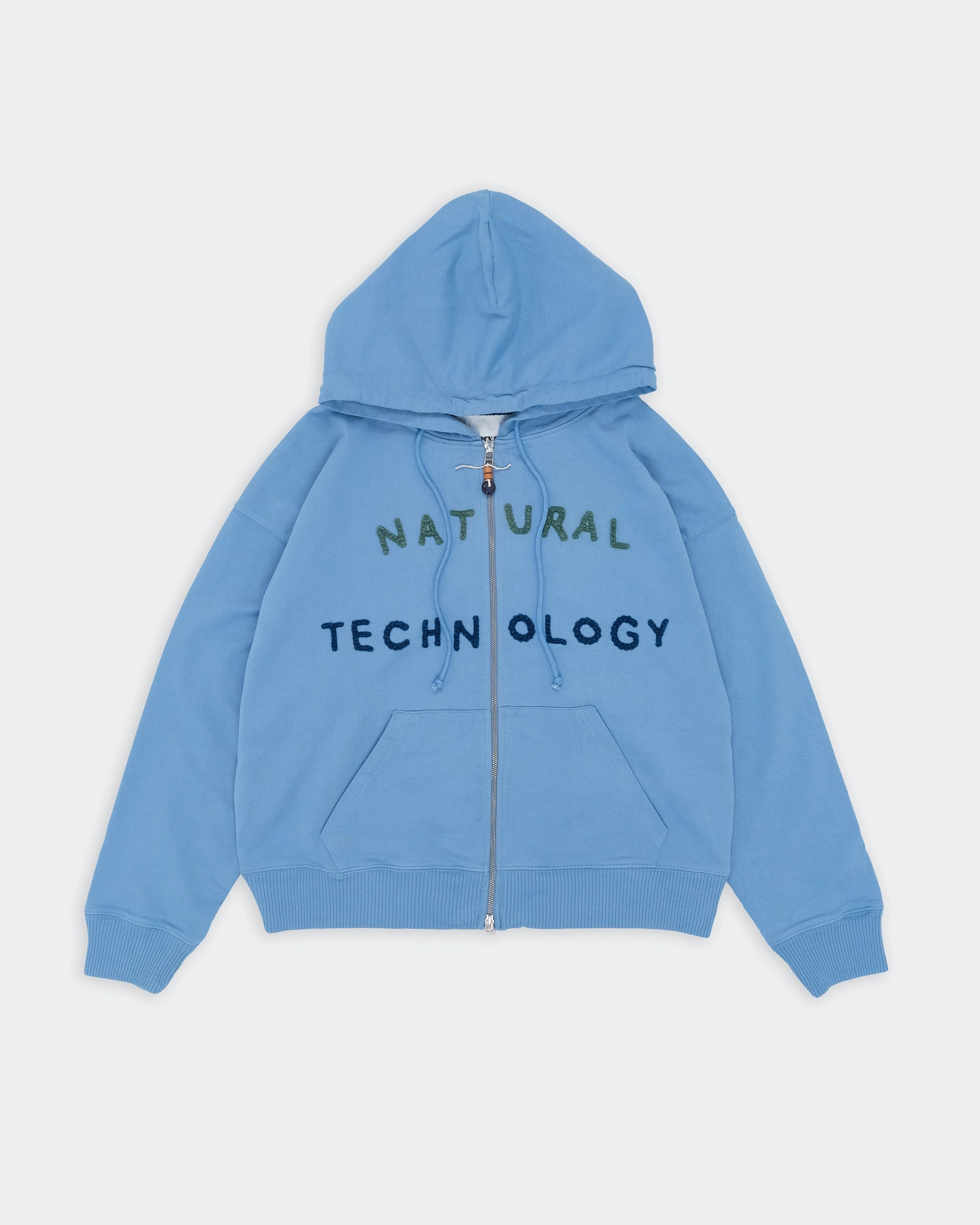 Geo Zip Hoodie - Mid Indigo Subtle Flex