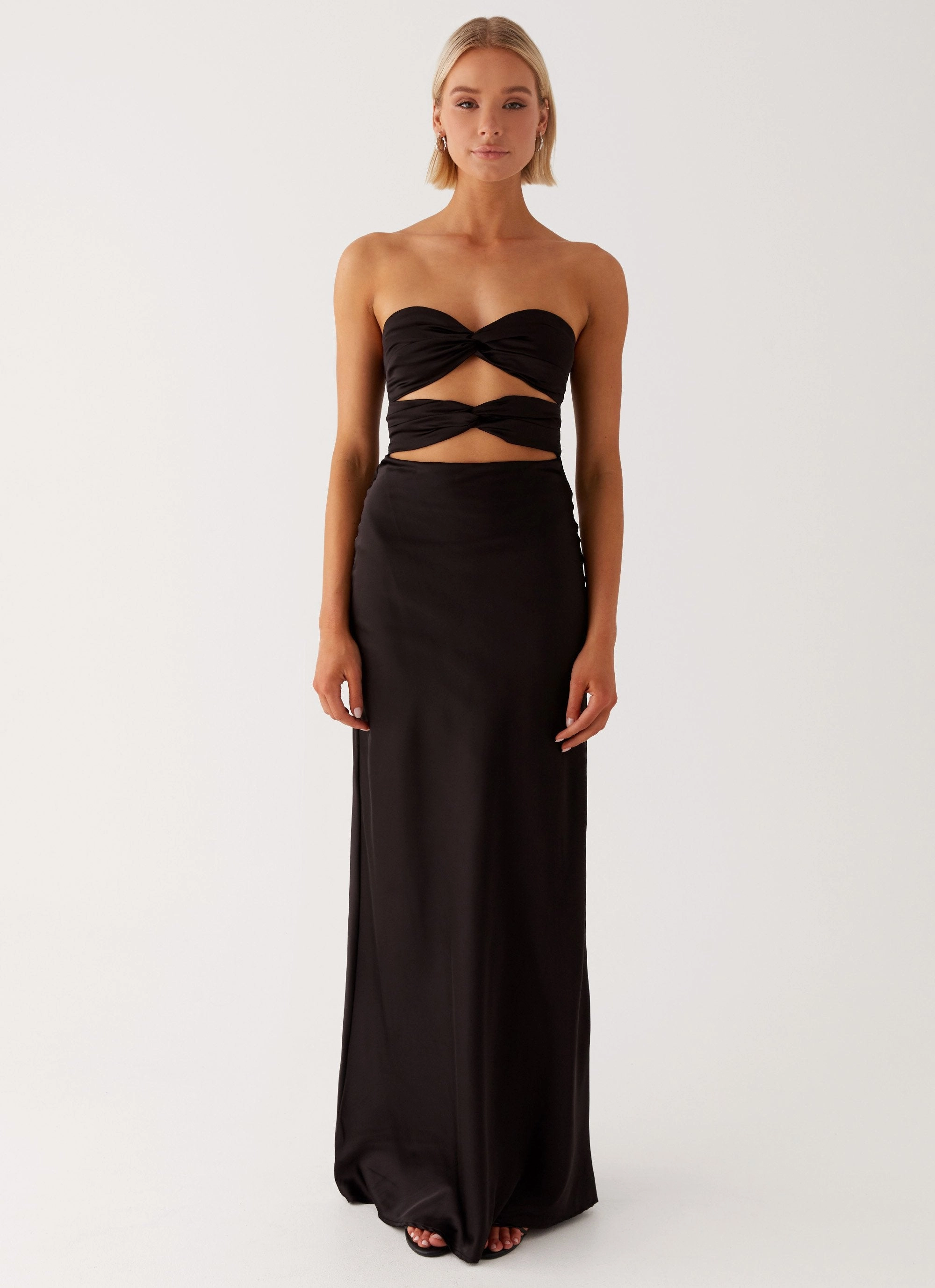 All-Day Comfort Wear Silky Mood Tianna Strapless Maxi Dress - Black