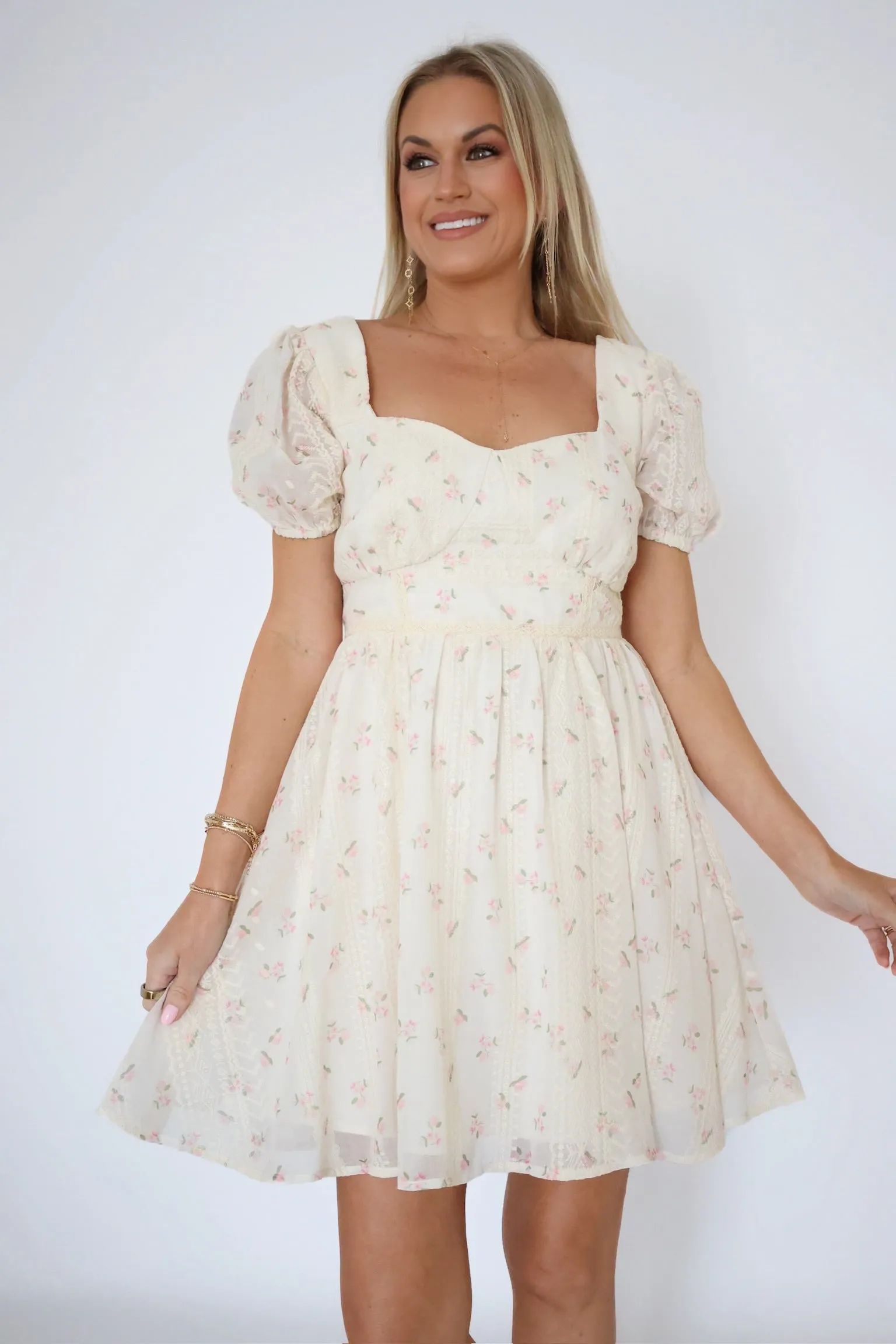 Spring Bloom Mini Dress (FINAL SALE) Smart Waistband Design Soft Vibes