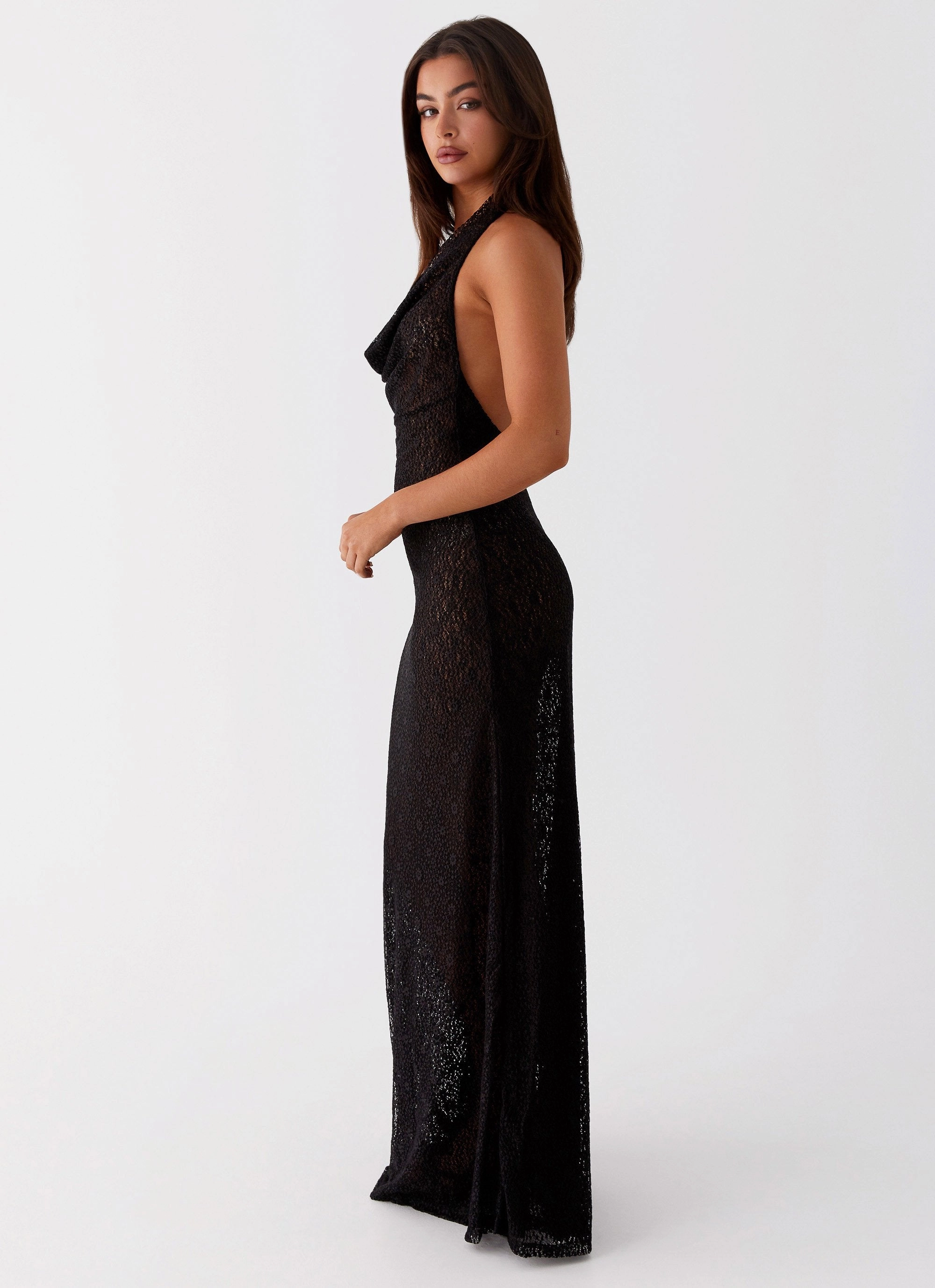 Fashion Fit Tempest Cowl Neck Maxi Dress - Black