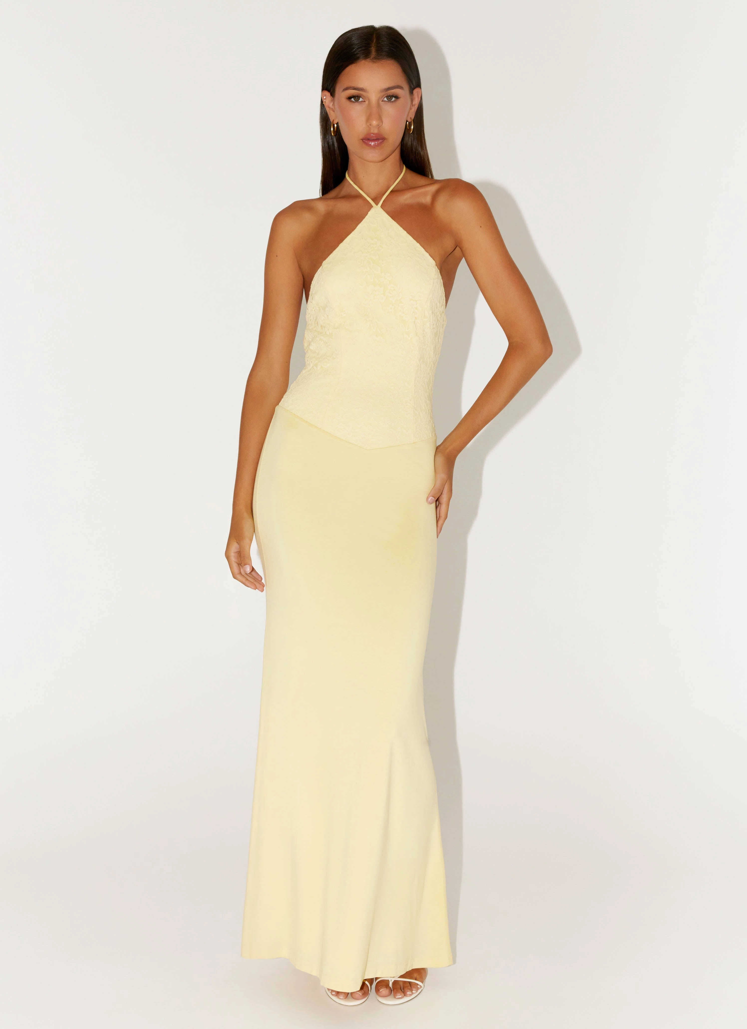 Villa Light Fiesta Halter Maxi Dress - Sunny Yellow