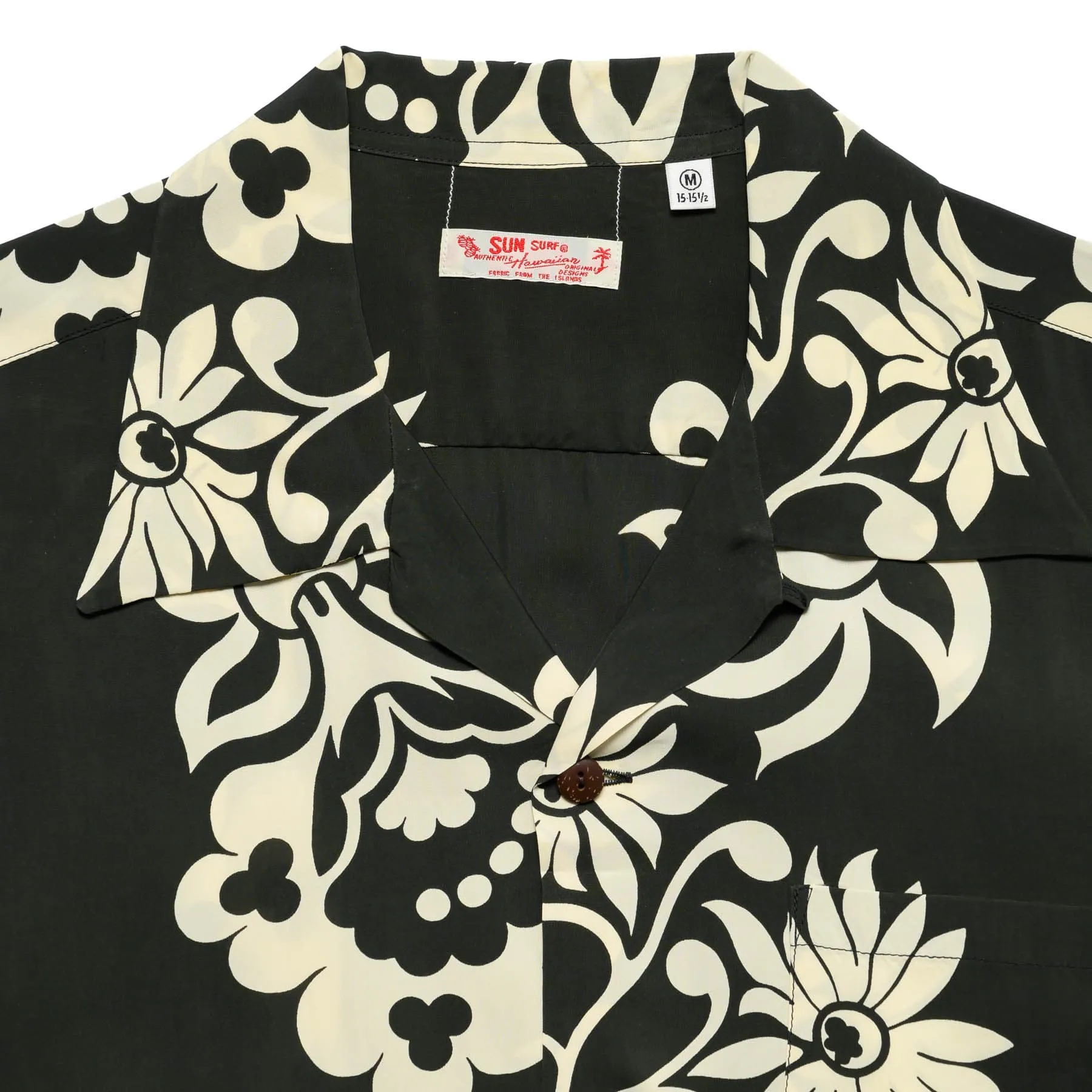 SS39216 Sunlight Flower Short Sleeve Hawaiian Black