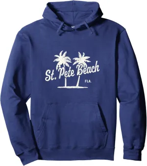 St. Pete Beach Florida Vintage 70s Palm Trees Graphic Pullover Hoodie