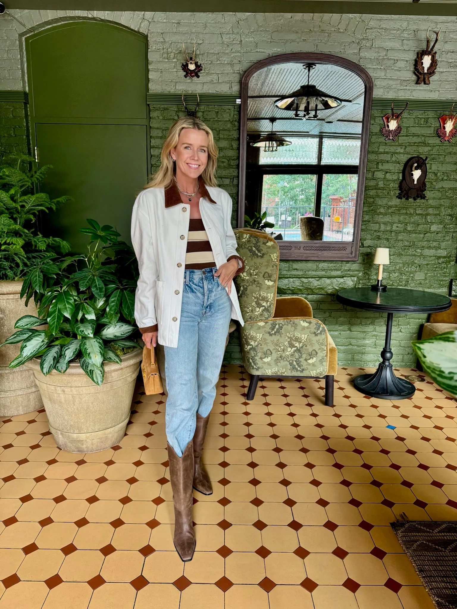 DoubleLayeredKnees Relax Fit Design MASON'S DAUGHTER | the Barn Jacket, White