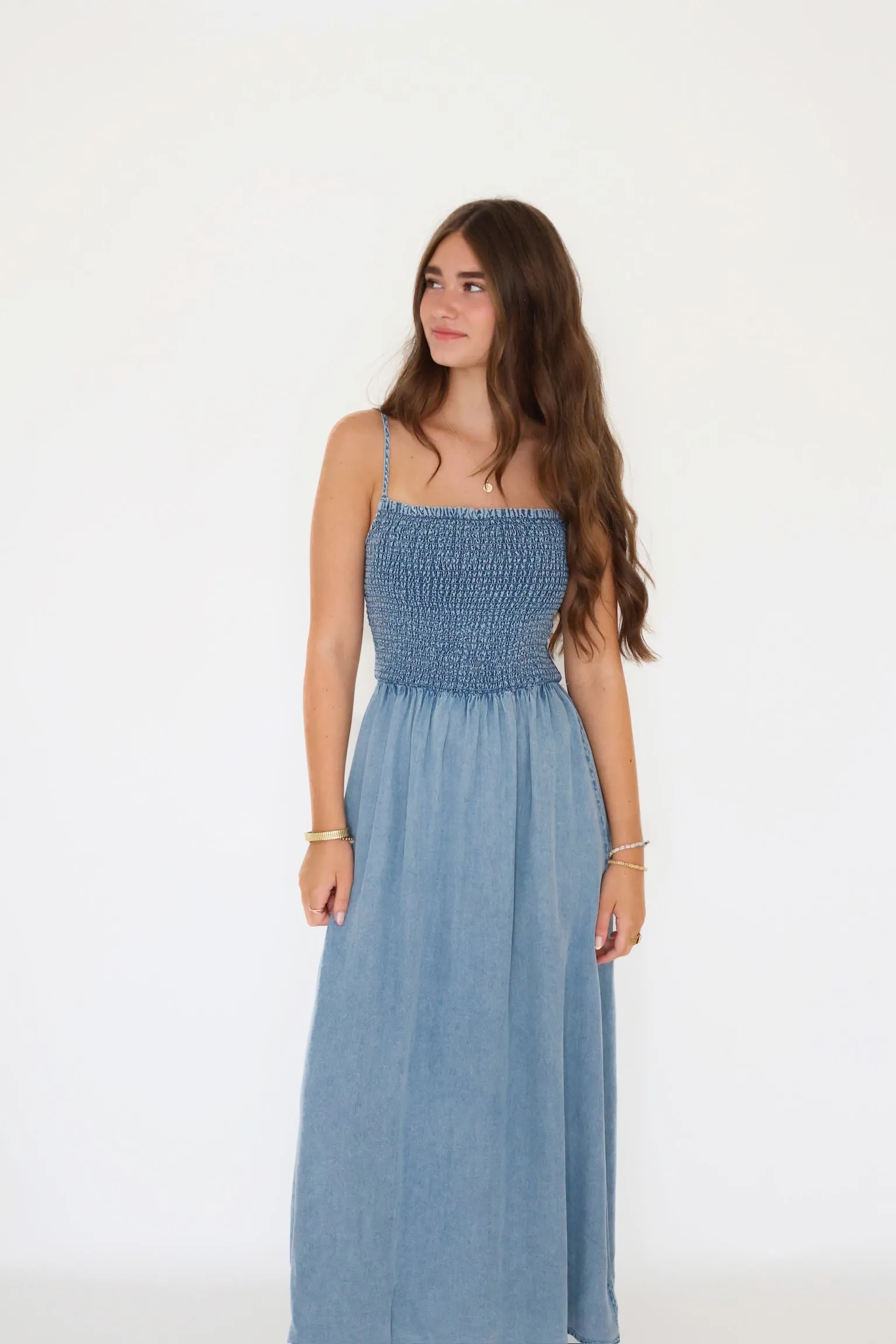 Bayside Chambray Midi Dress Anti Pill Finish SoftFeel Fabric
