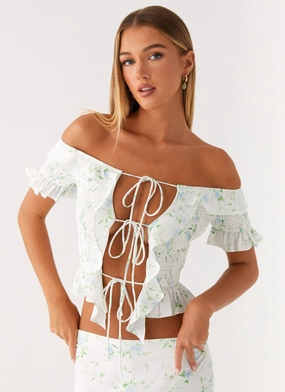 Cozy Sweatshirt Durable Color Retention Star Girl Top - Vintage Ditsy Floral