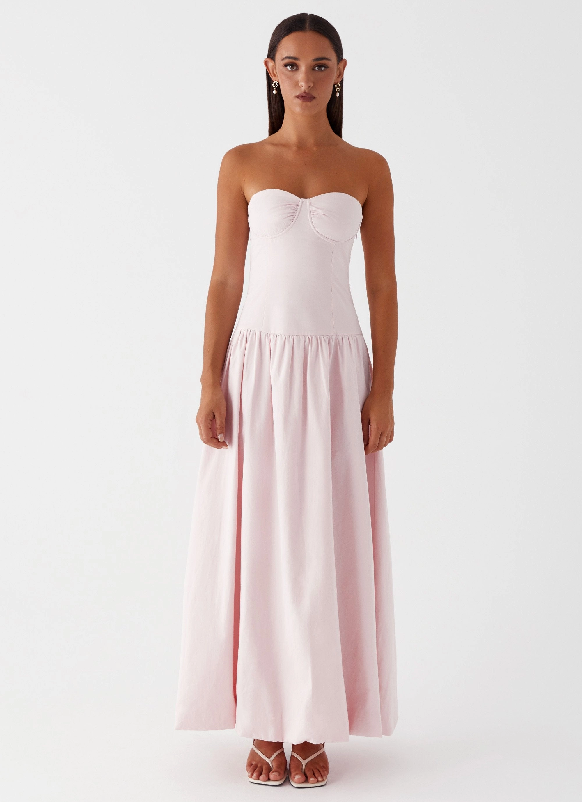 Contrast-Panel Starla Maxi Dress - Pink