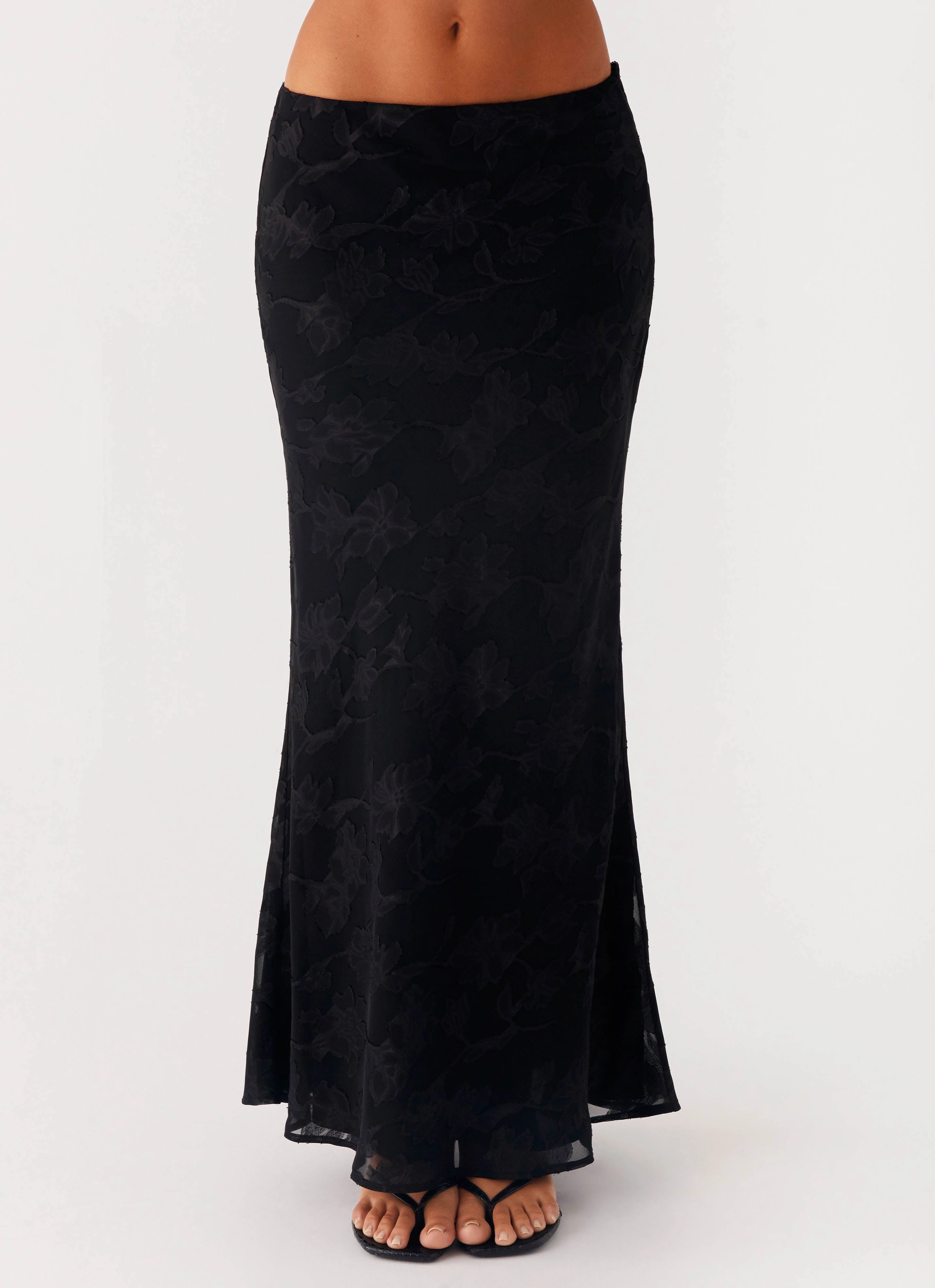 Effortless Comfort Starlit Maxi Skirt - Black
