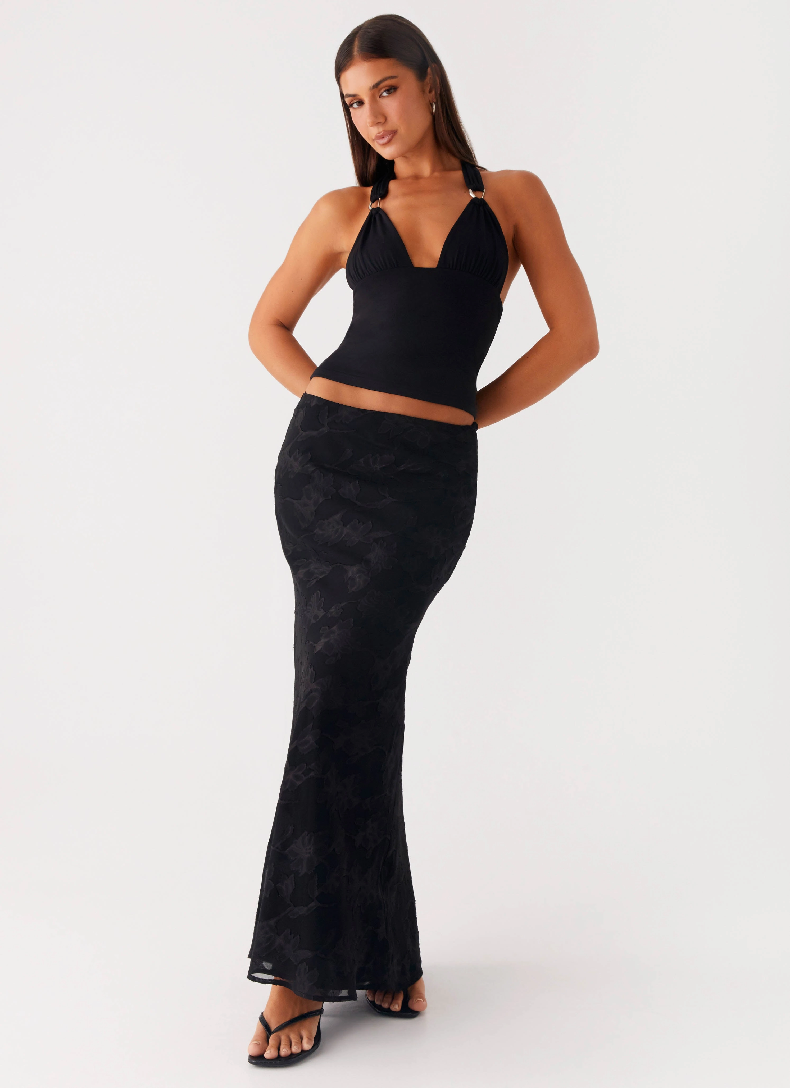 Starlit Maxi Skirt - Black Casual Vibe