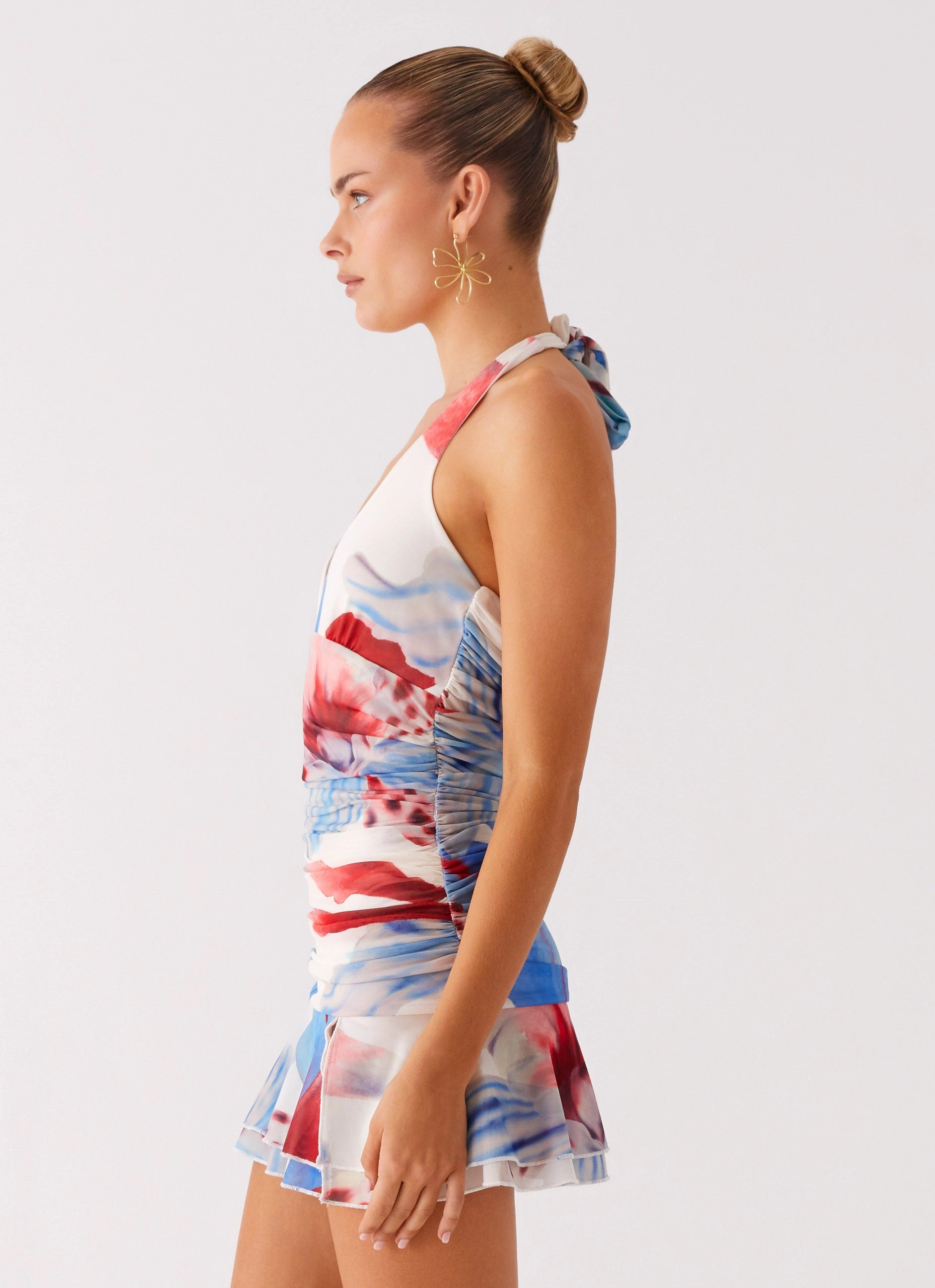 Sophisticated Design Urban Fit Starlit Night Mini Dress - Deep Sea Bloom