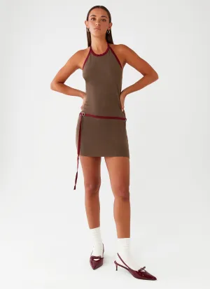 Fall Inspired Ferne Mini Dress - Iron Grey