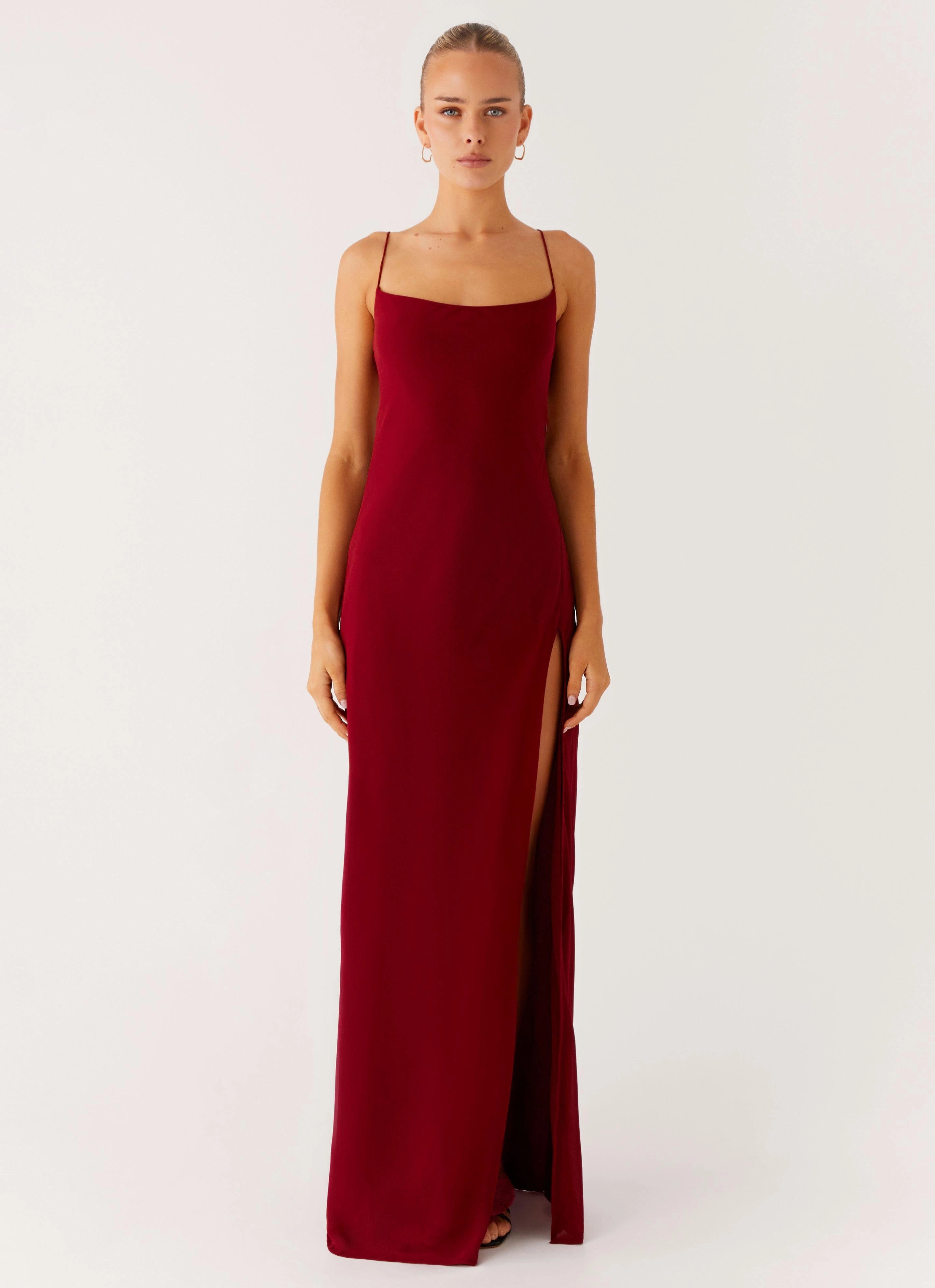 Alouette Maxi Dress - Burgundy Neutral Layer Light Rhythm