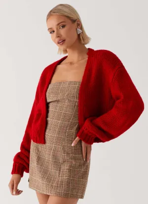 standard fit Jasleen Knit Cardigan - Red