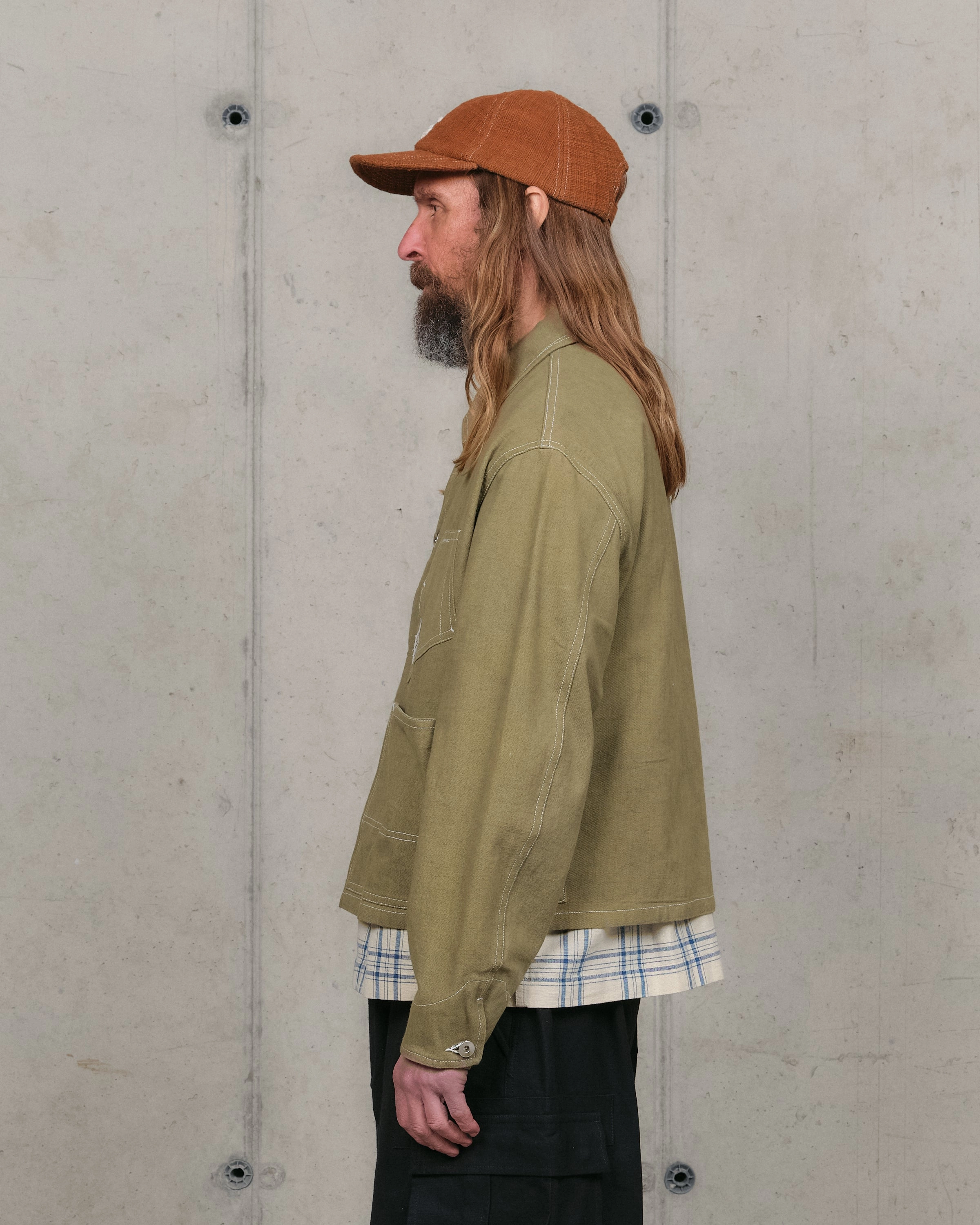Station Jacket - Olive Wonky-Wear Luxurious Texture
