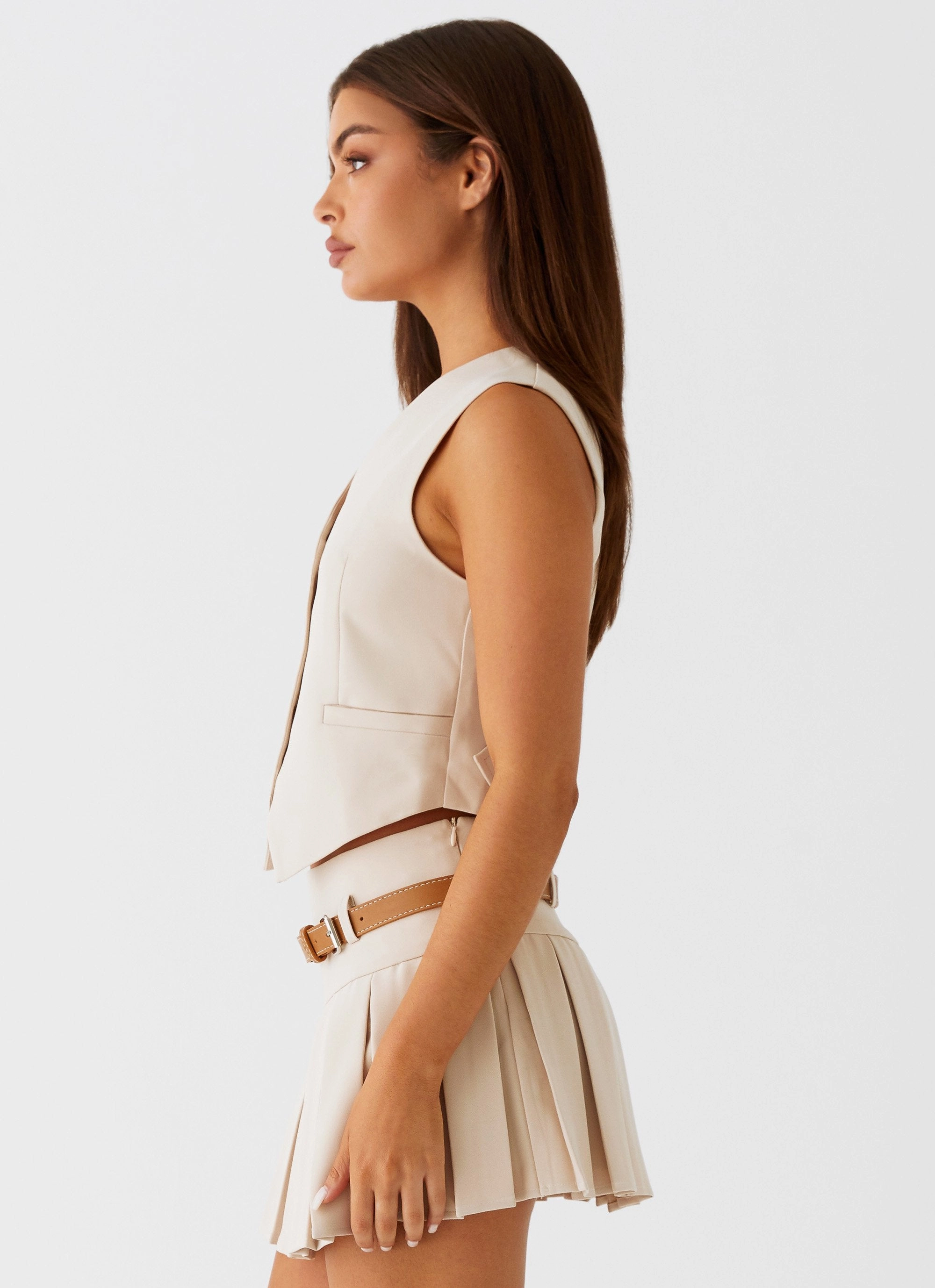 Stylish Dress ReinforcedHem Stealth Mode Vest - Beige