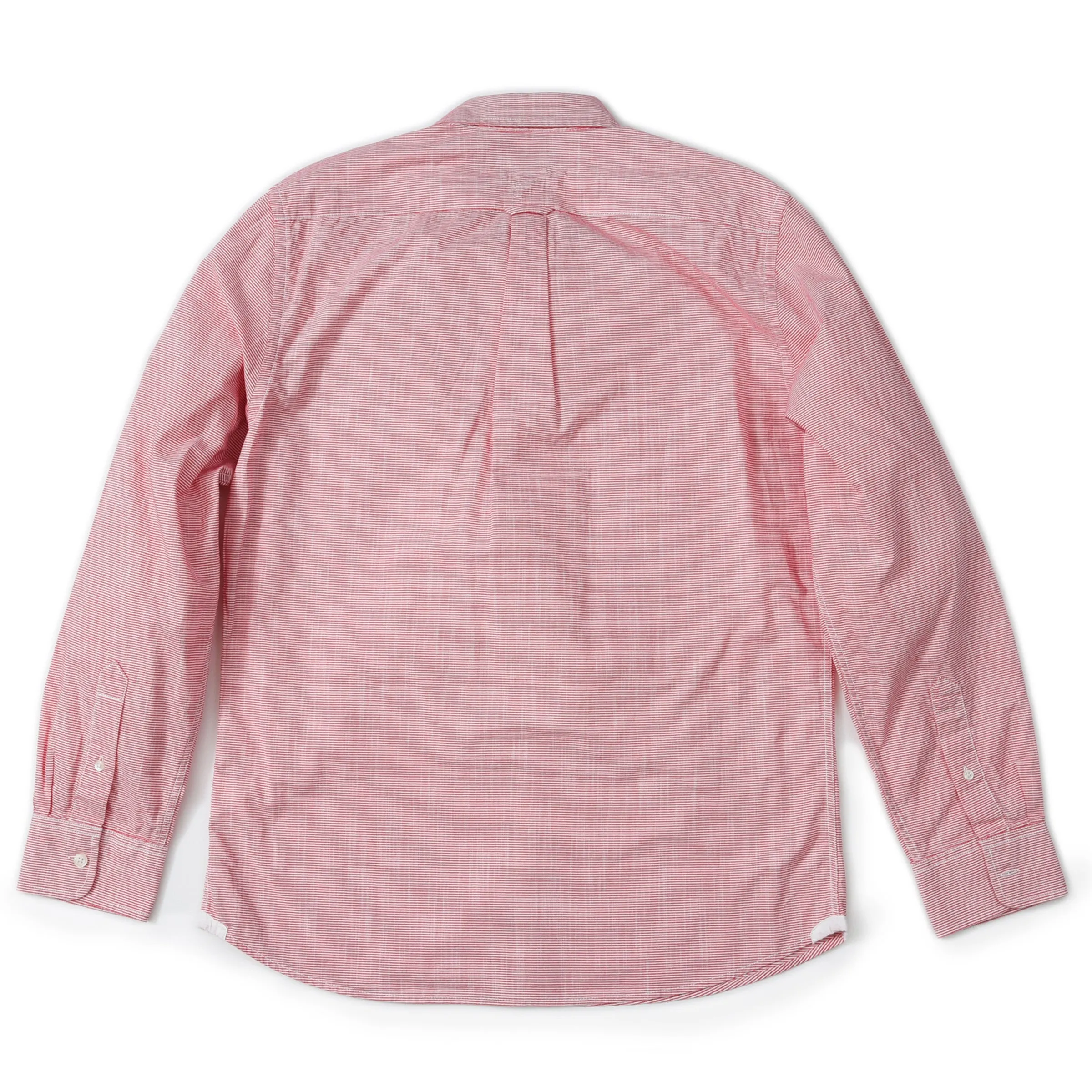 Stewart Microstripe Summer Chambray Shirt- Red Cream Stripe SLIM FIT