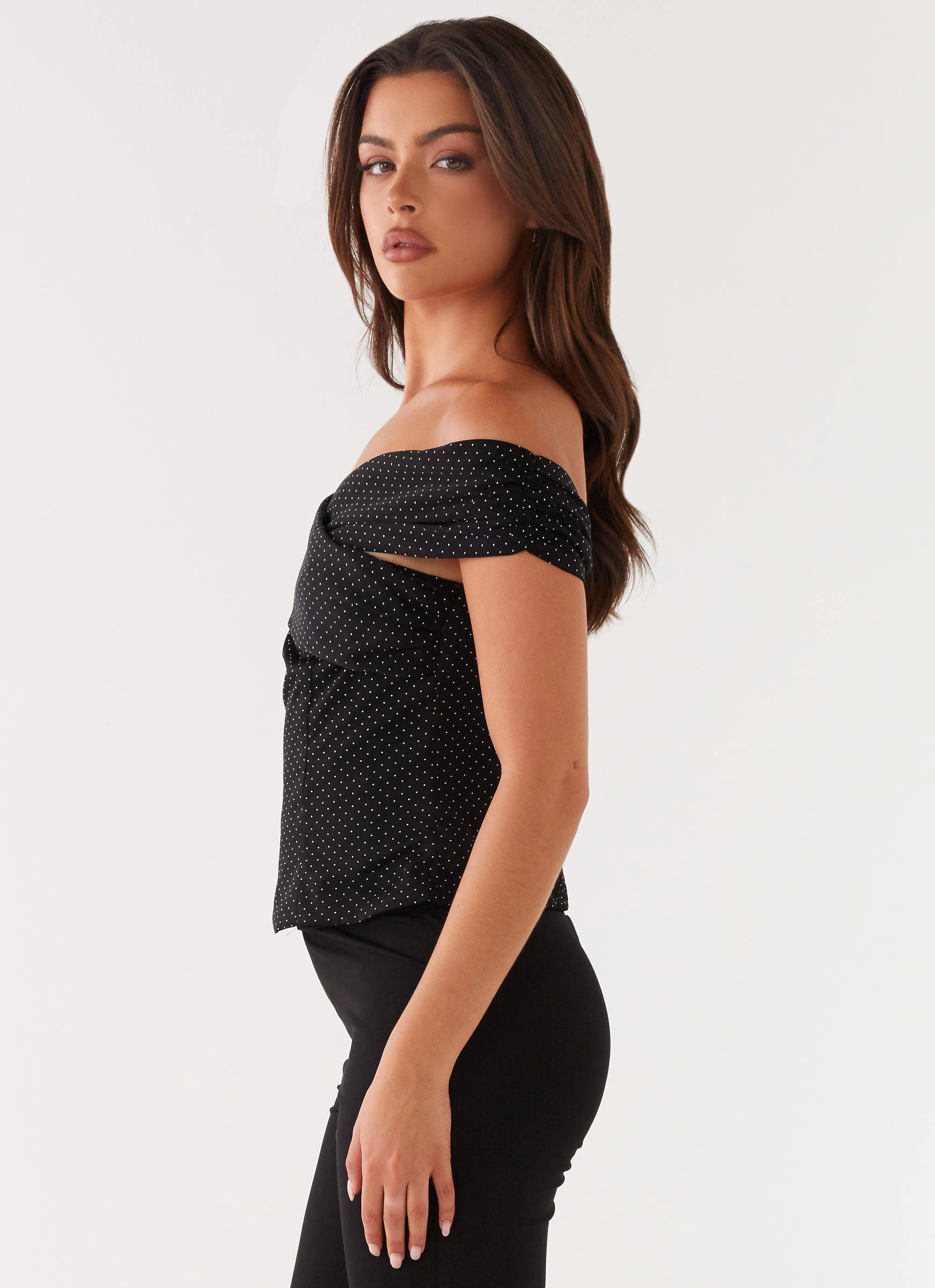 EcoCertified Material Tamera Top - Black Polka Dot