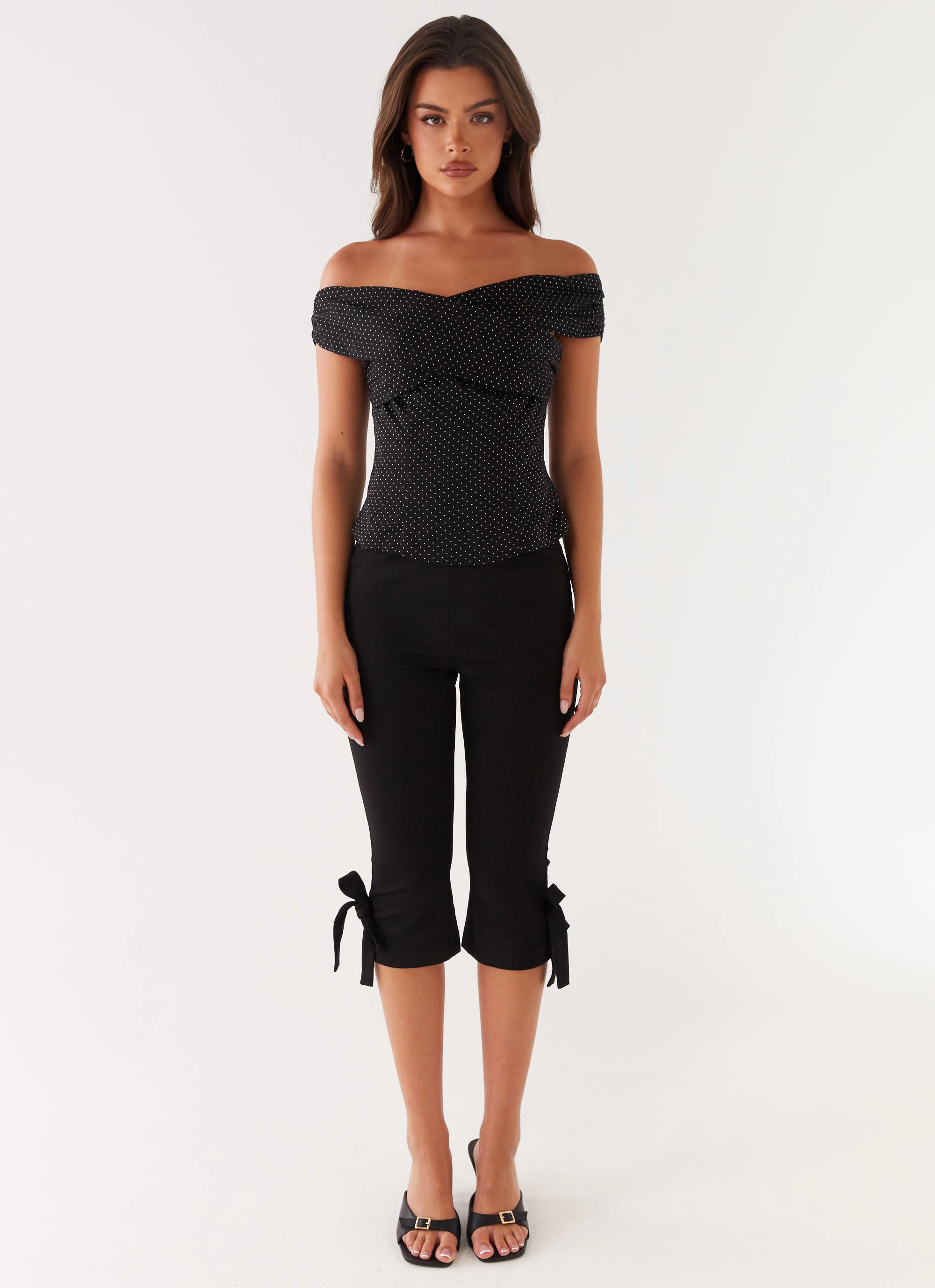 Tamera Top - Black Polka Dot MidweightKnit