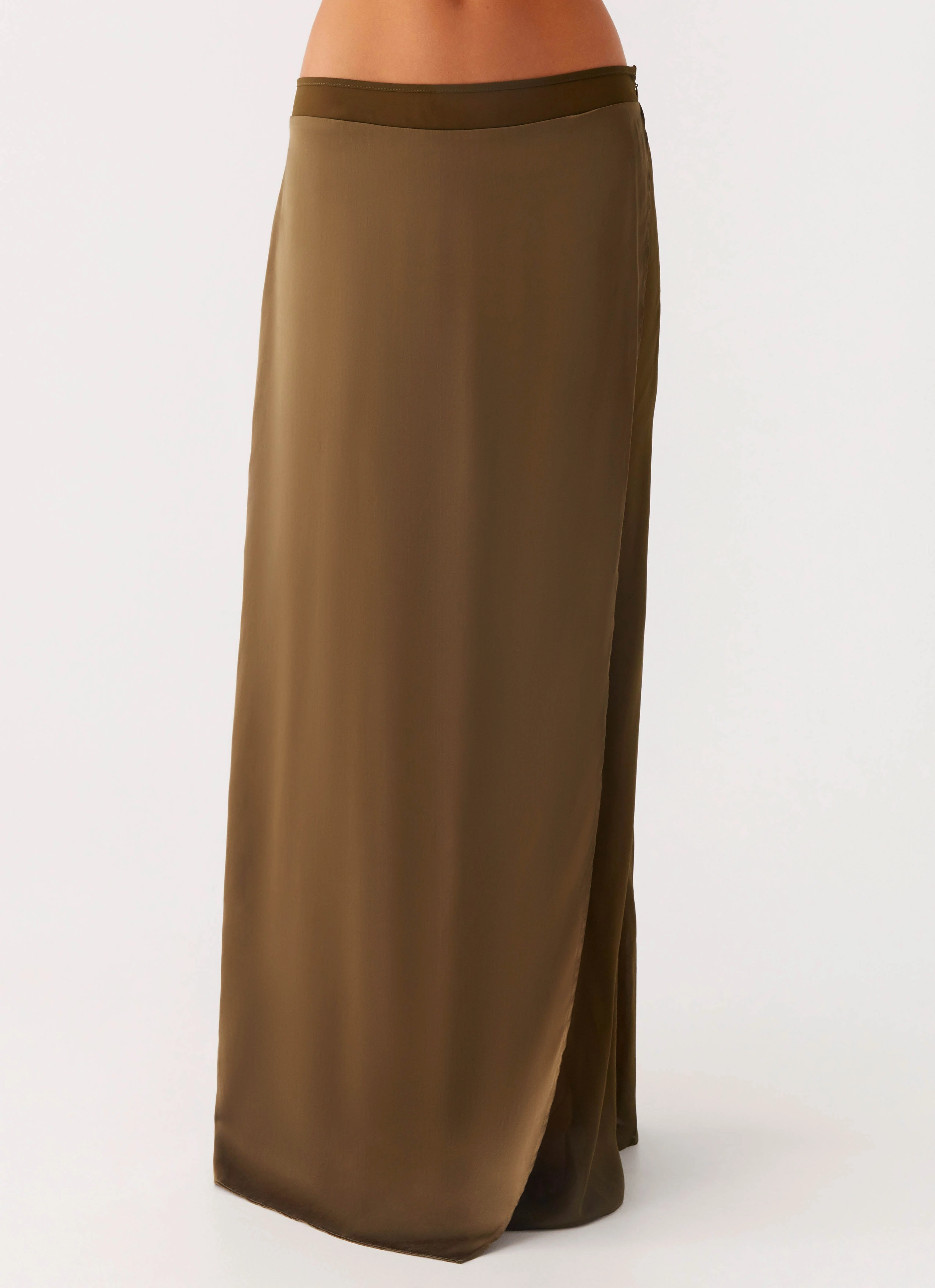 Laidback Feel Sustainable Mavie Maxi Skirt - Khaki