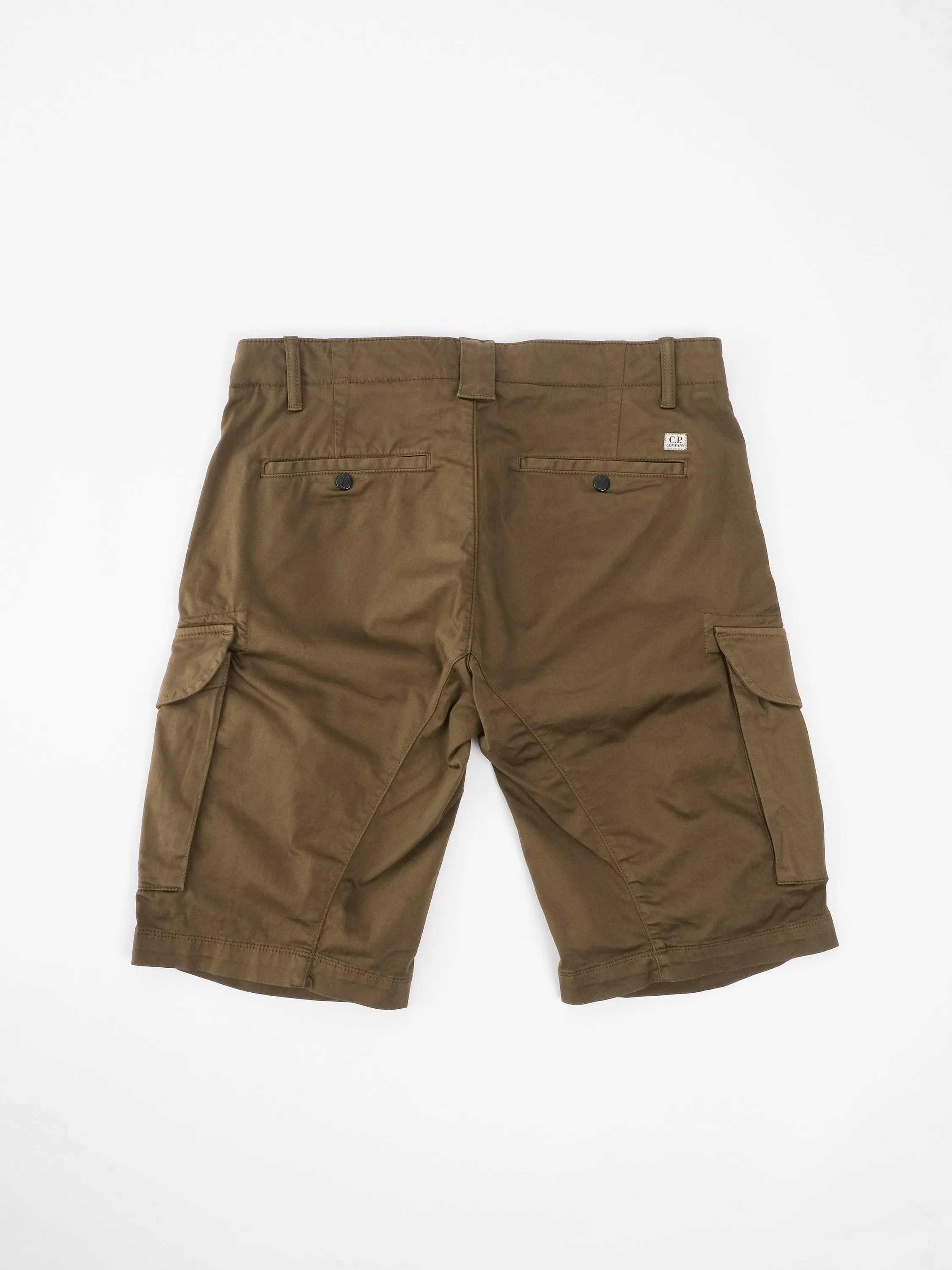 Stretch Sateen Cargo Shorts / Ivy Green