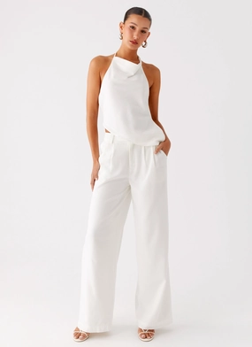 Delong Low Rise Linen Pants - White Core Utility FlexibleMobility
