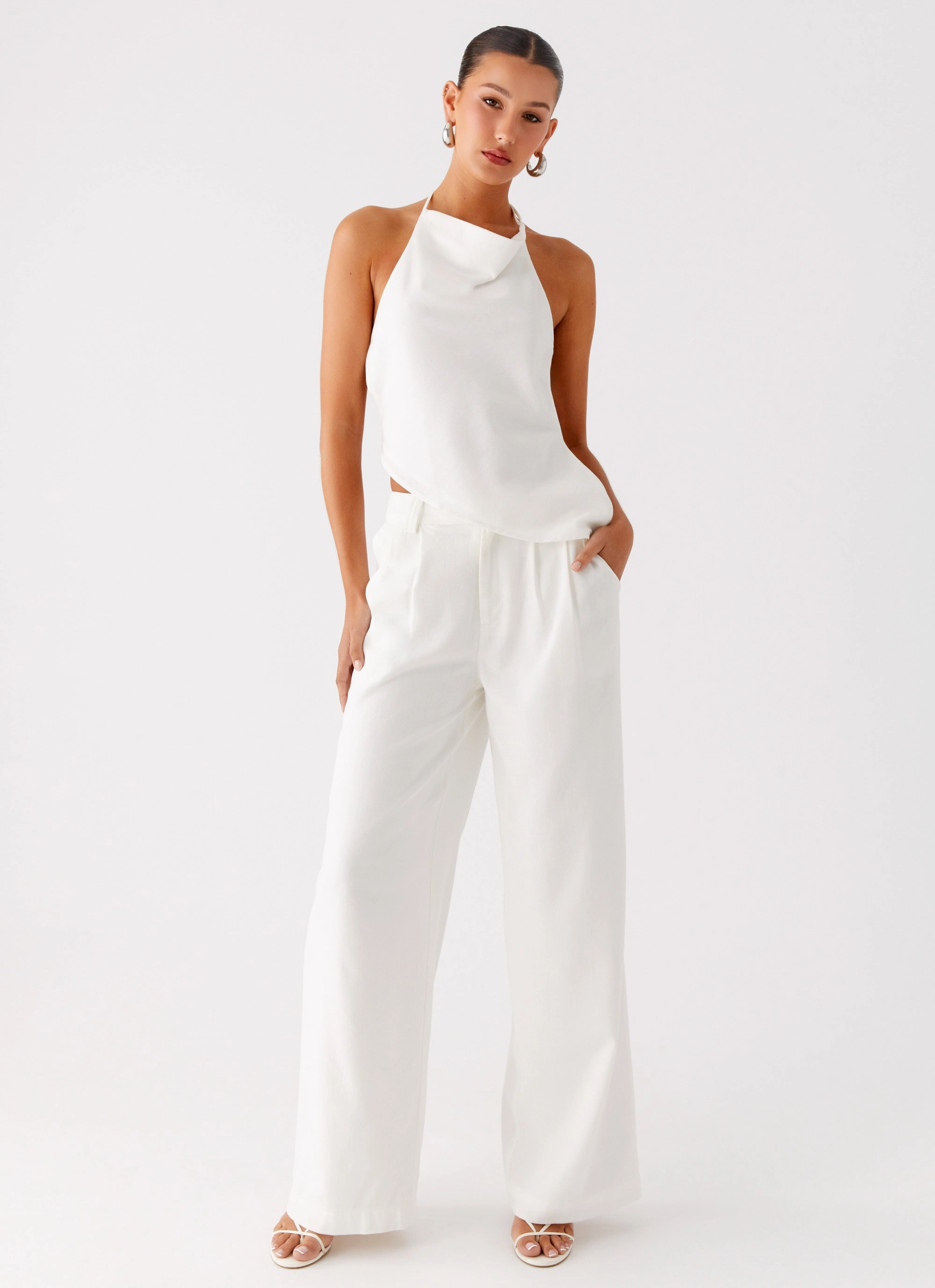 Delong Low Rise Linen Pants - White Core Utility FlexibleMobility