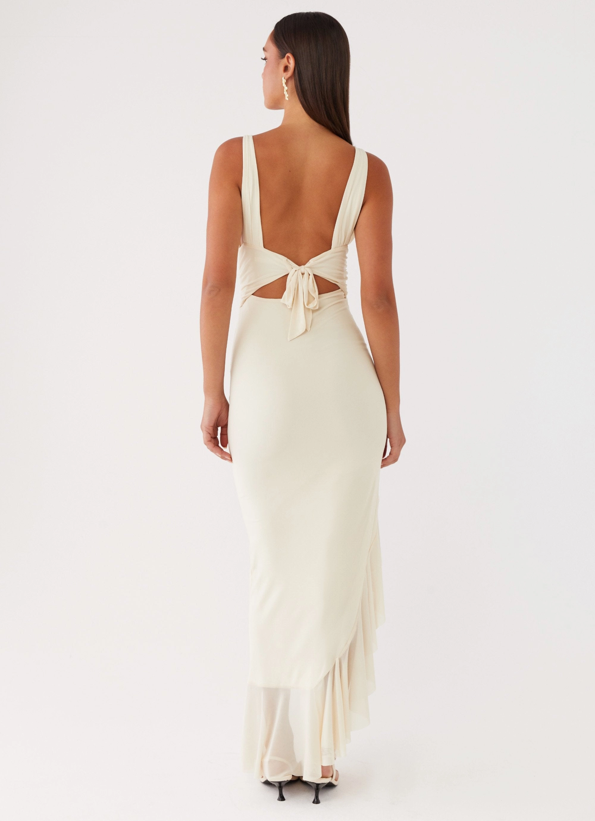 Evening Event Luna Eclipse Cut Out Maxi Dress - Lemon