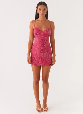 Basic essential Vietta Sequin Cami Mini Dress - Fuchsia