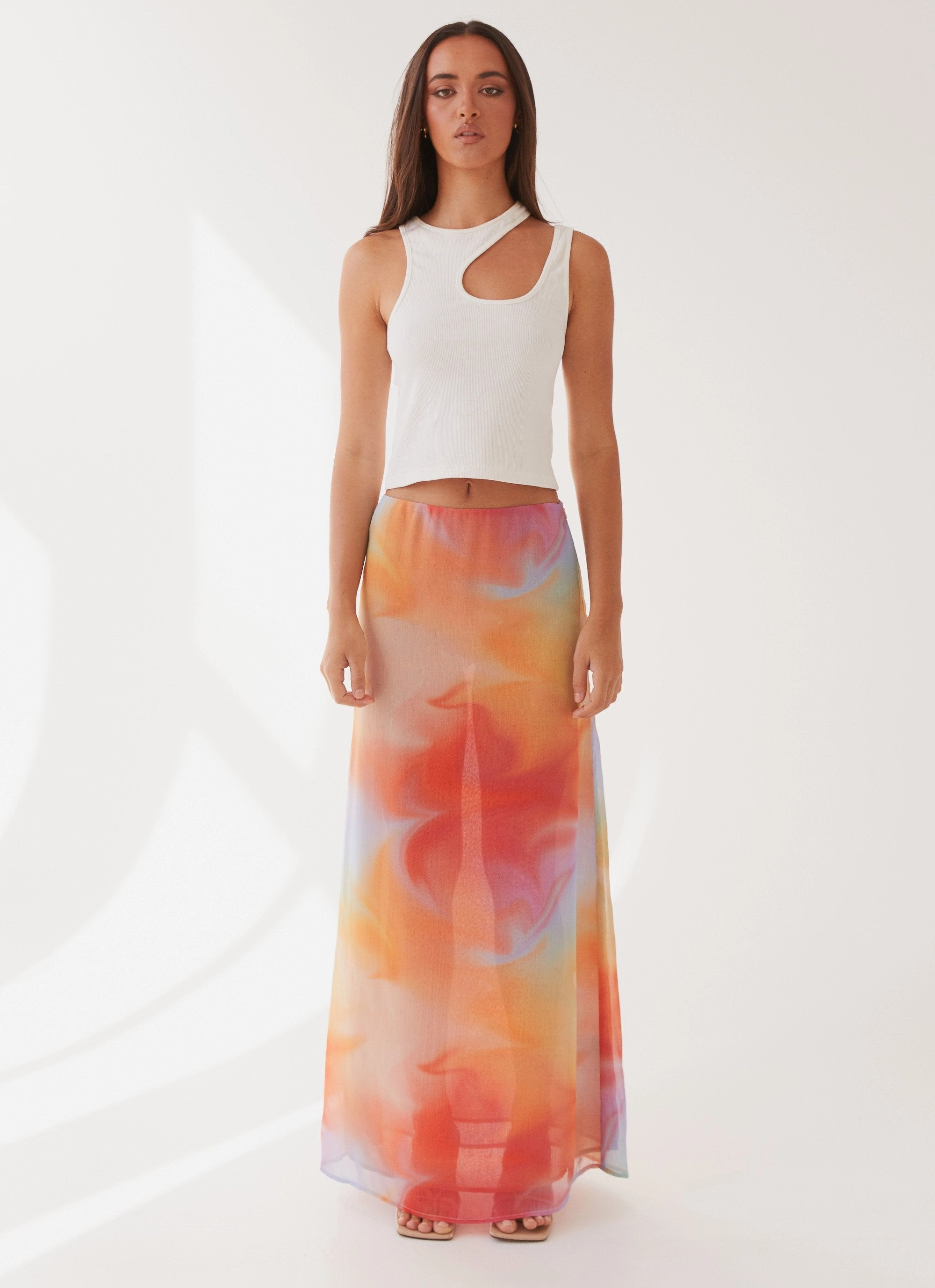 Stylist Pick Sunlight Cascade Maxi Skirt - Rainbow Radiance