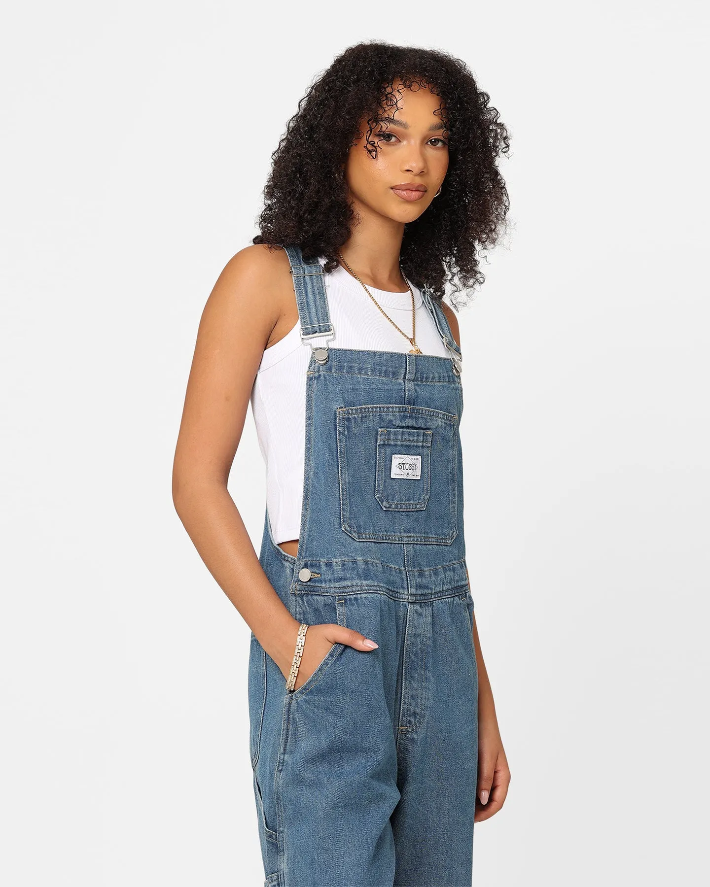 Stussy Women's Nevada Denim Overalls Indigo Denim