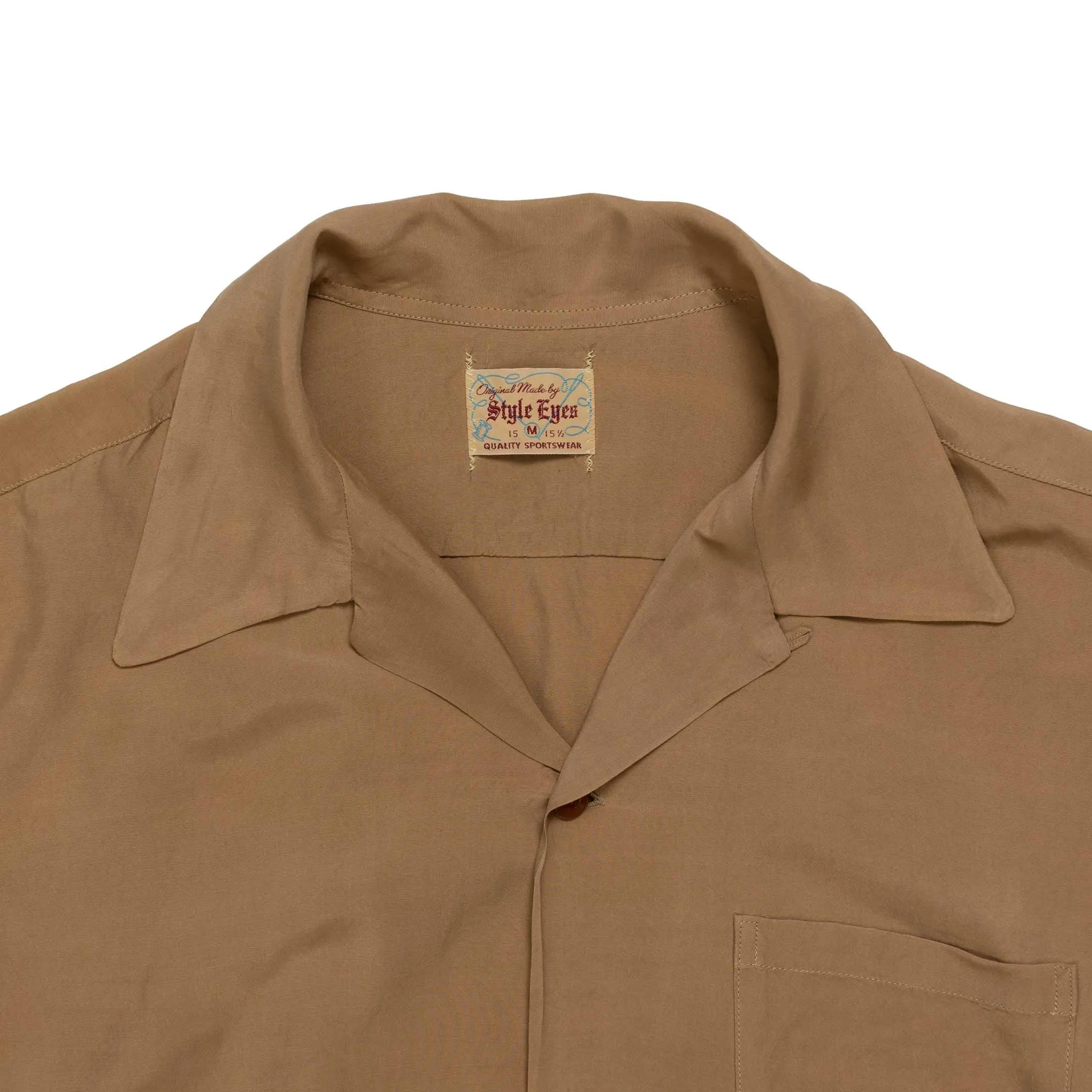 Style Eyes by Toyo Enterprise Plain Bowling S/S Shirt Brown