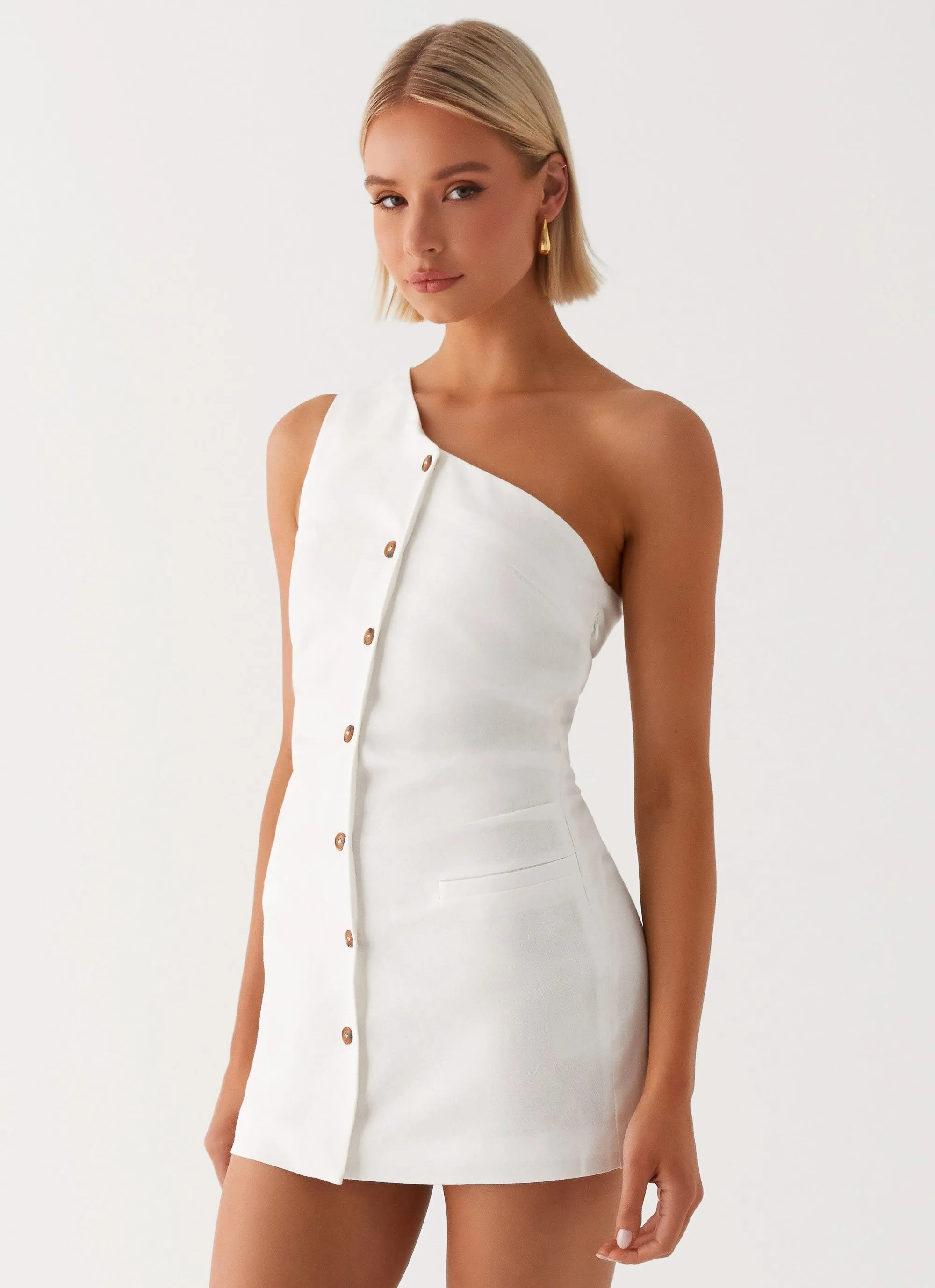 ComfortFitDesign Jordy Linen Mini Dress - White