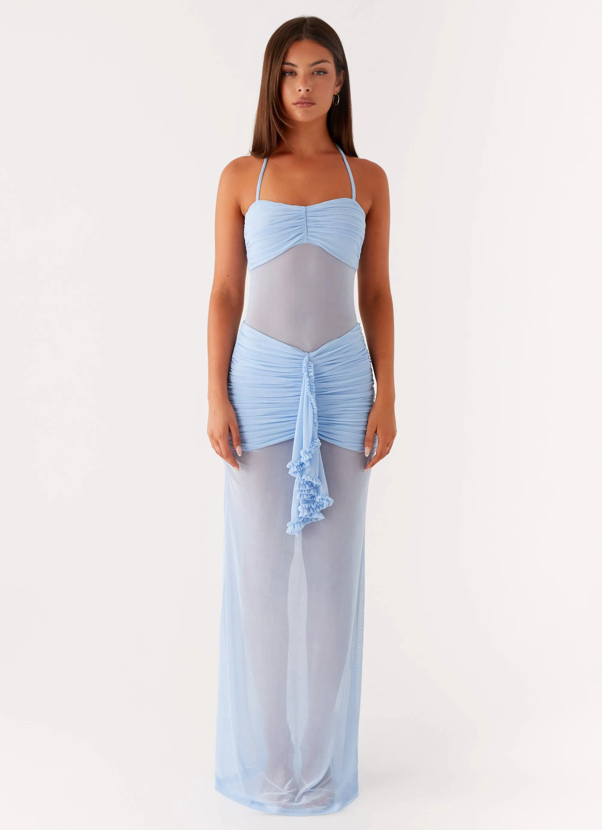 Lily Halter Maxi Dress - Blue Casual day-to-night piece