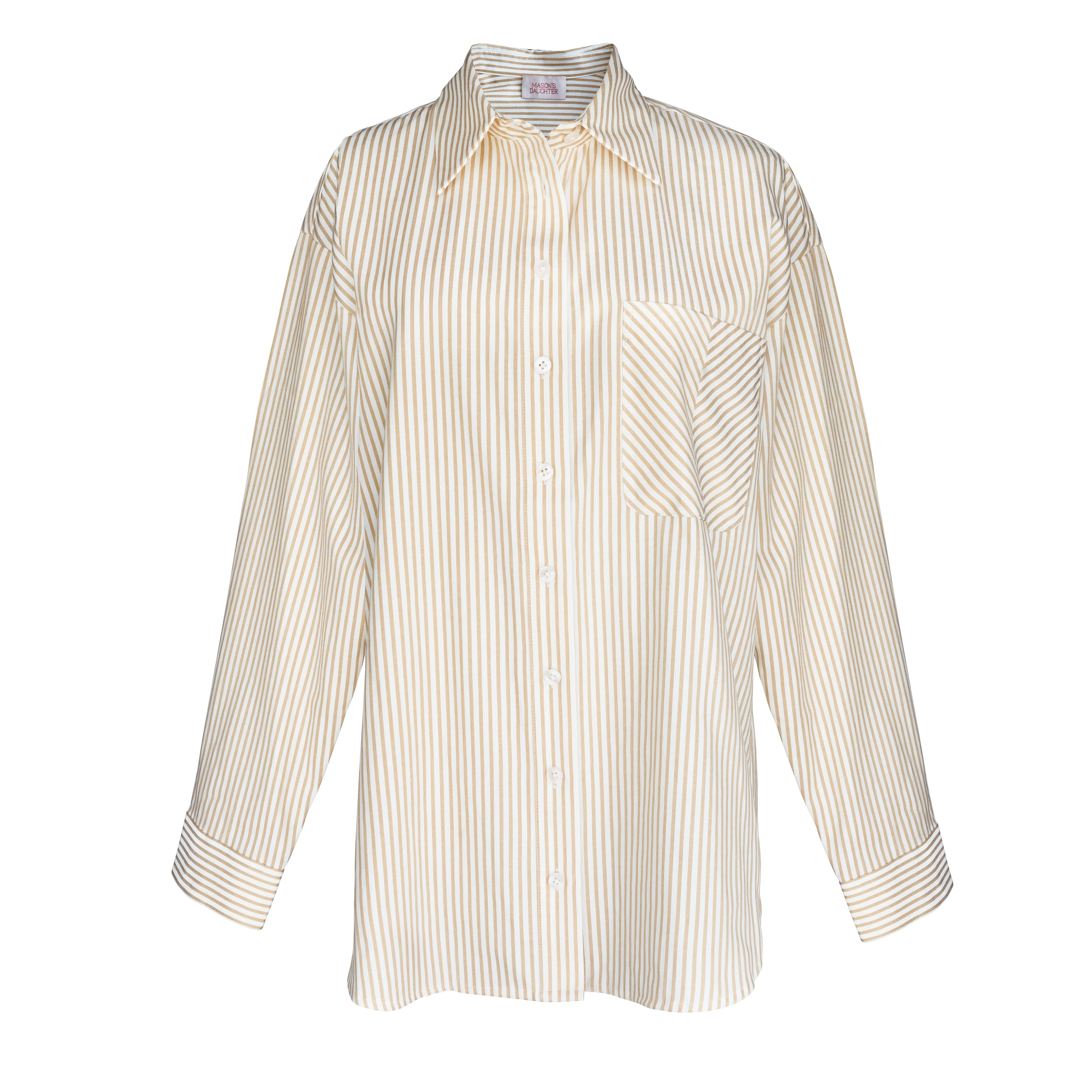 Sleek Waist MASON'S DAUGHTER | the Matthew Shirt, Mustard Striped