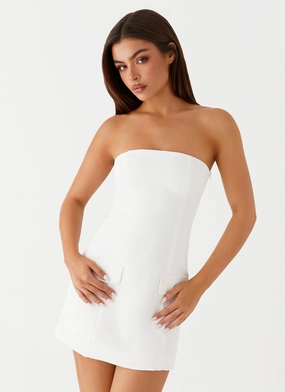 Fine Texture countryside Allora Strapless Mini Dress - White