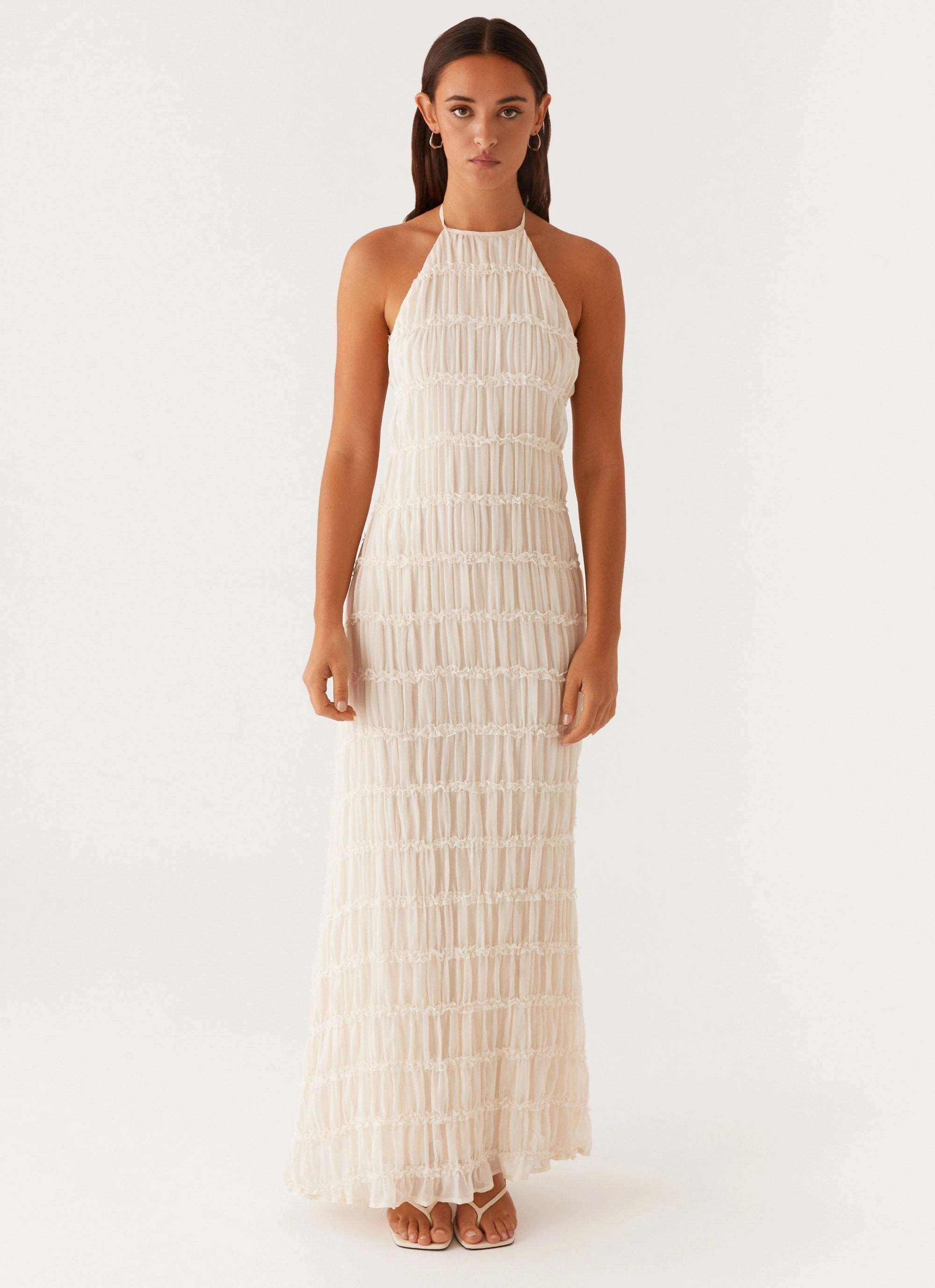 Aullie Maxi Dress - Ivory Playful and flirty dress