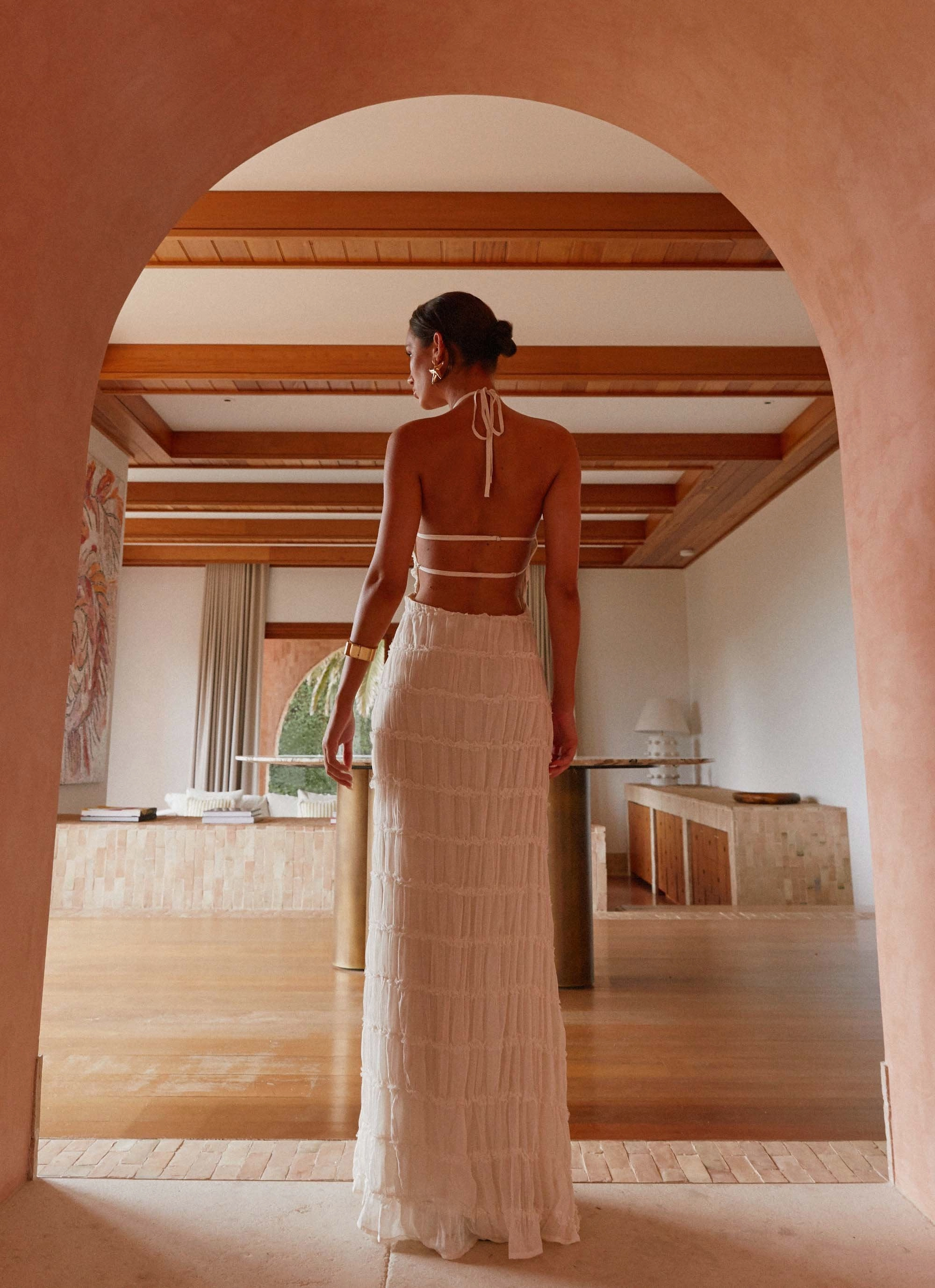 Aullie Maxi Dress - Ivory Dreamy Drape