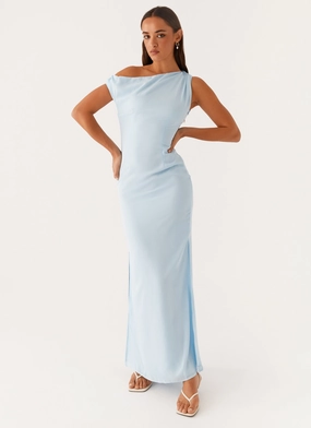 Dinner Date Maxi Dress - Blue HypoallergenicFiber