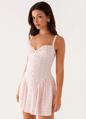 Sugar Plum Mini Dress - Peach Eco-Lining Fashionable Style