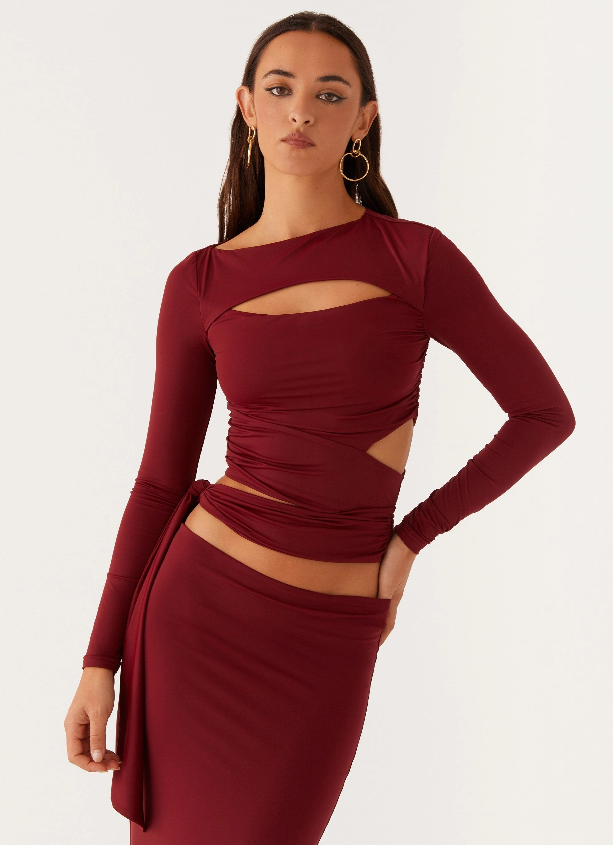 Breathable City Style Capucine Wrap Top - Mulberry