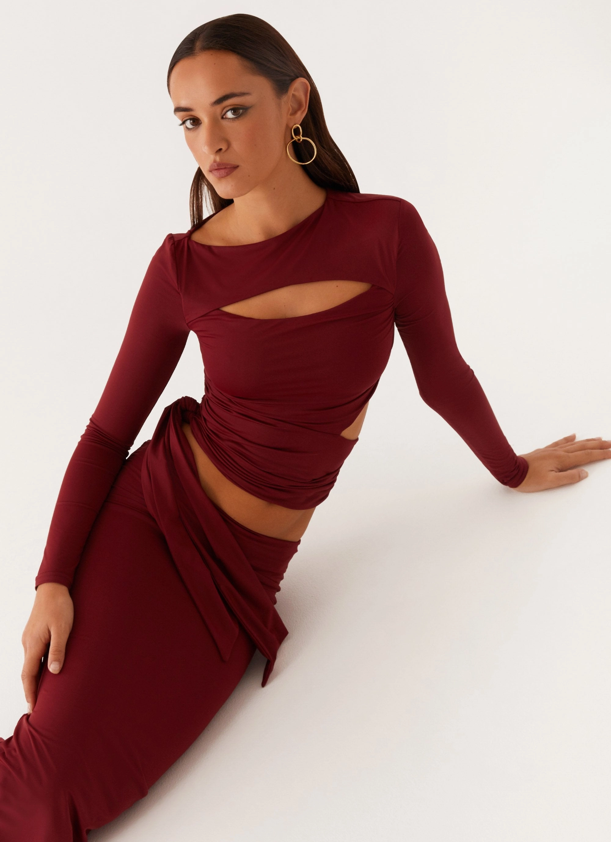 Daily Essential Capucine Wrap Top - Mulberry