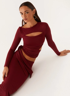 Daily Essential Capucine Wrap Top - Mulberry