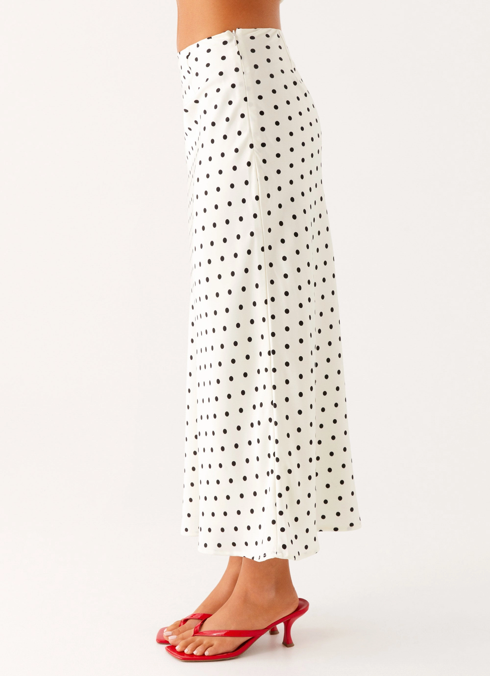 Quick Wear Fit Quick Cool Breanne Midi Skirt - White Polka Dot