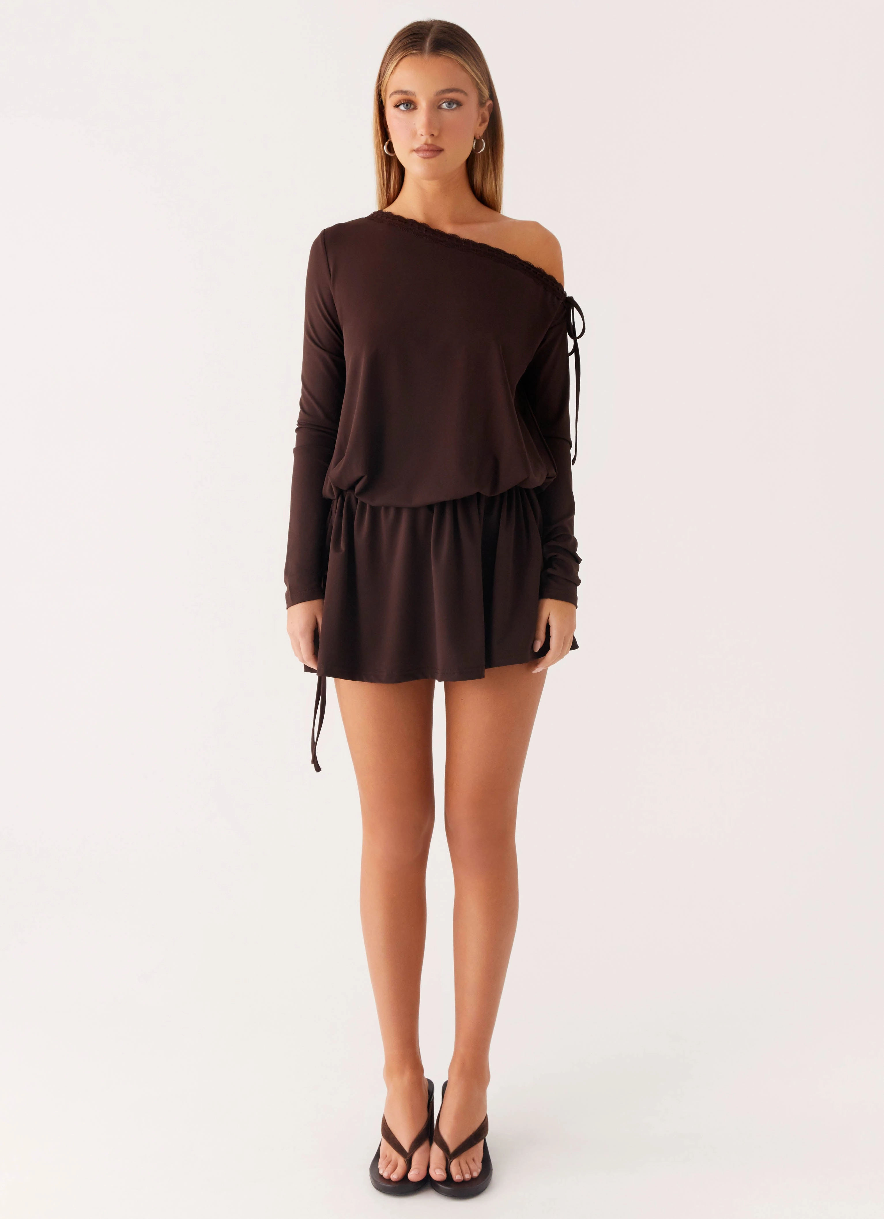 Zinnia Mini Dress - Chocolate Euro Touch