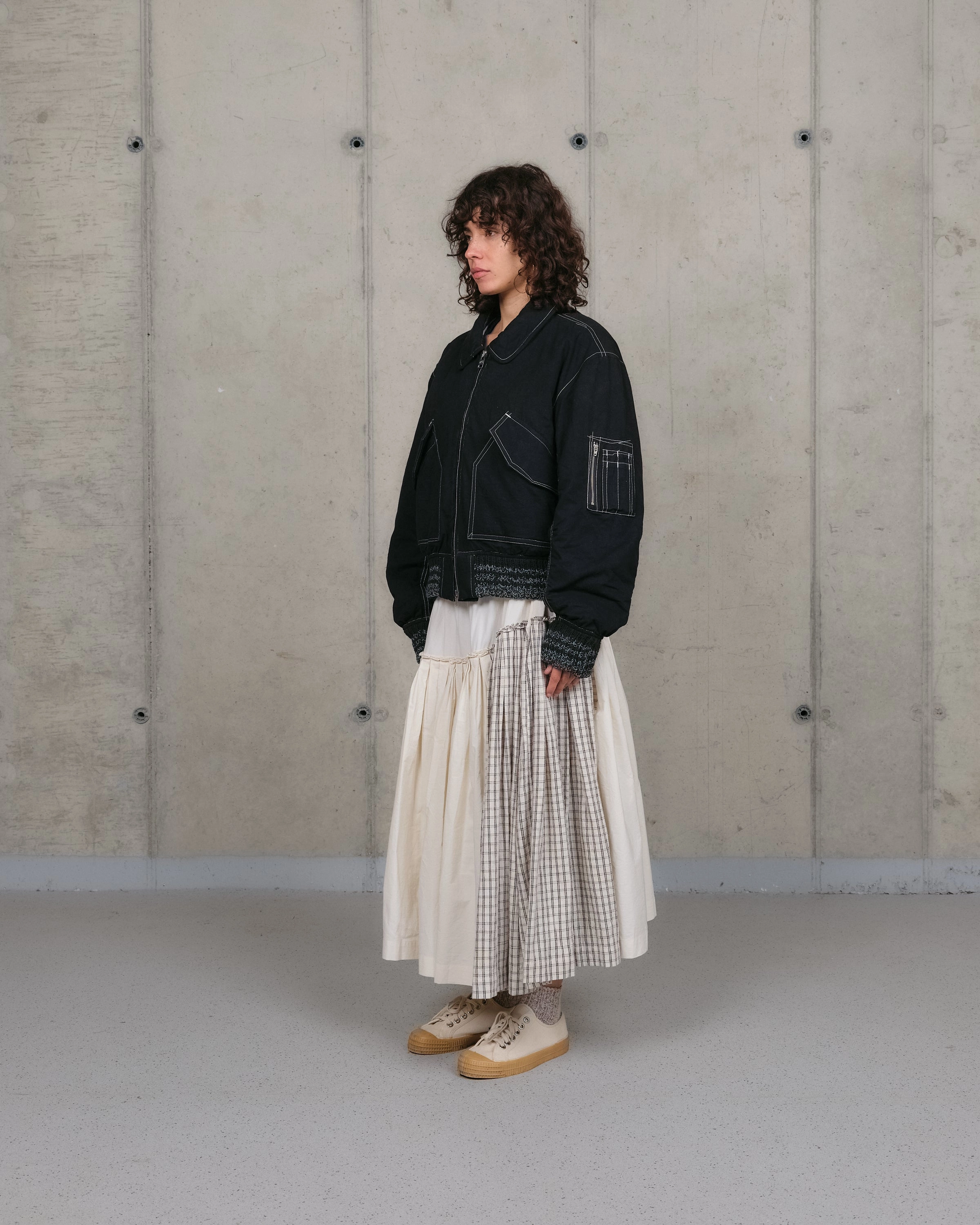 Grain Jacket - Black Wonky-Wear Wrap style Minimalist Look